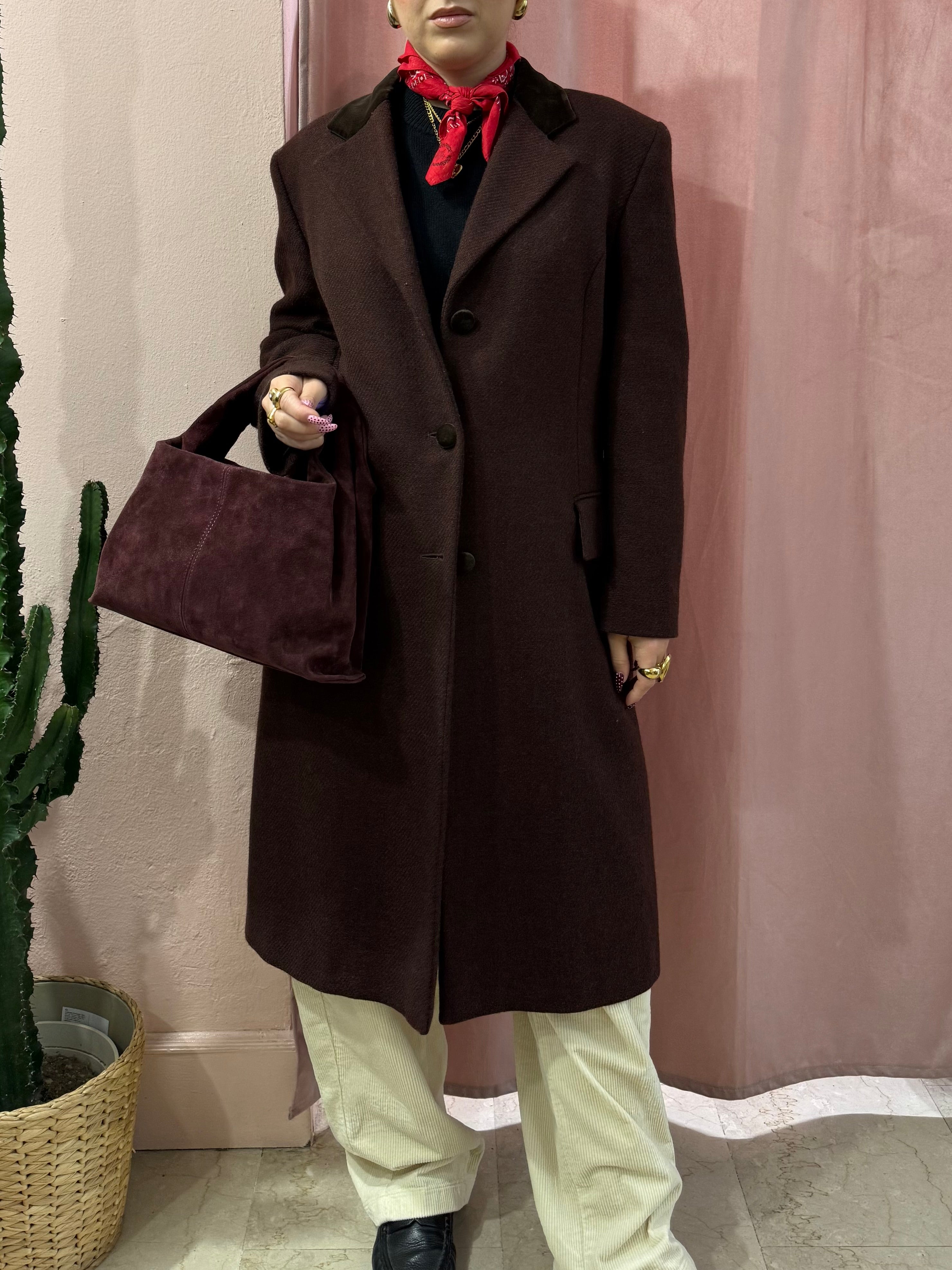 Cappotto burgundy in pura lana