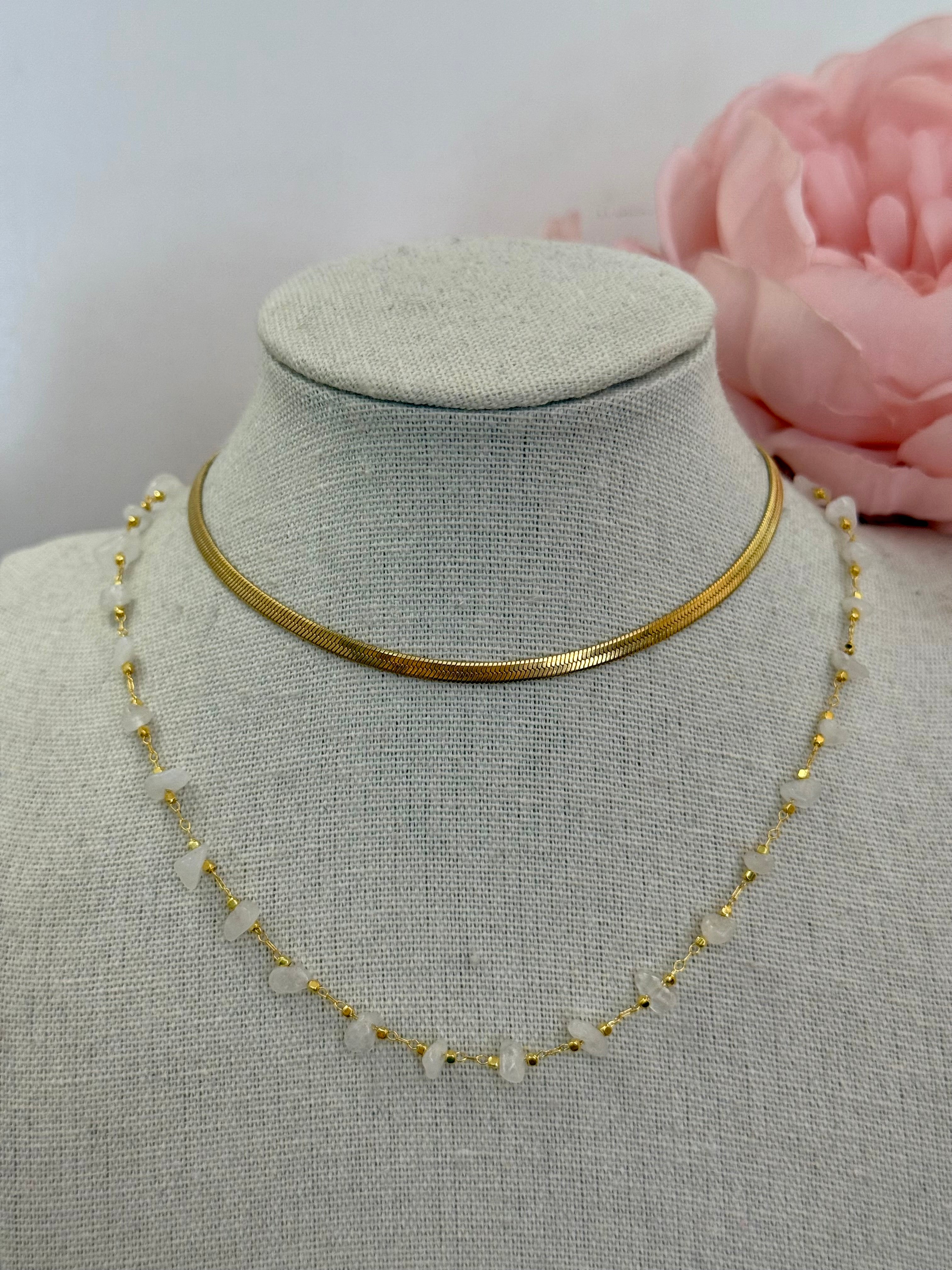 Collana girocollo con pietre sfaccettate| più colori