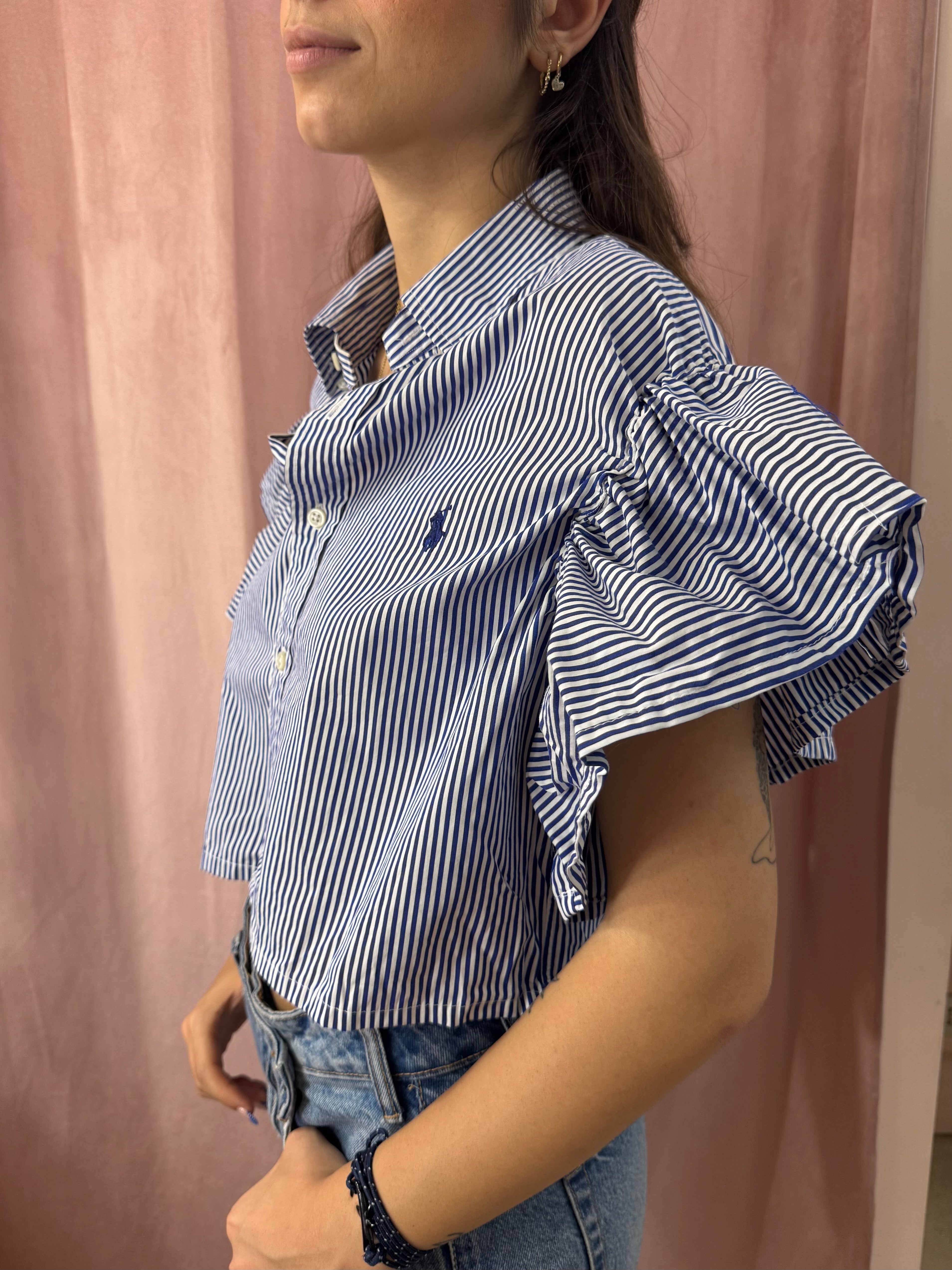 Camicia Ralph Lauren upcycling volant righe