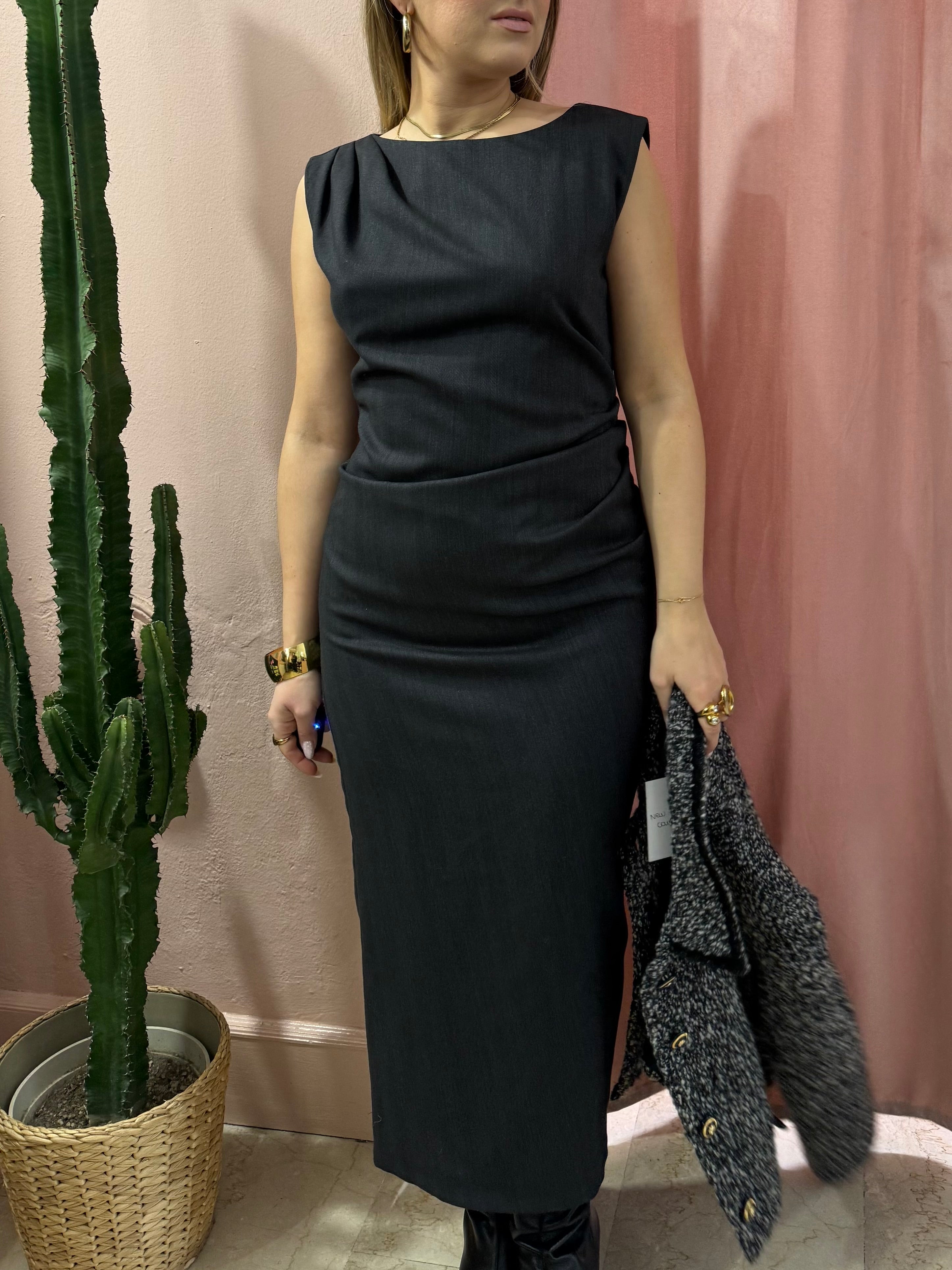 Vestito Marella antracite misto lana