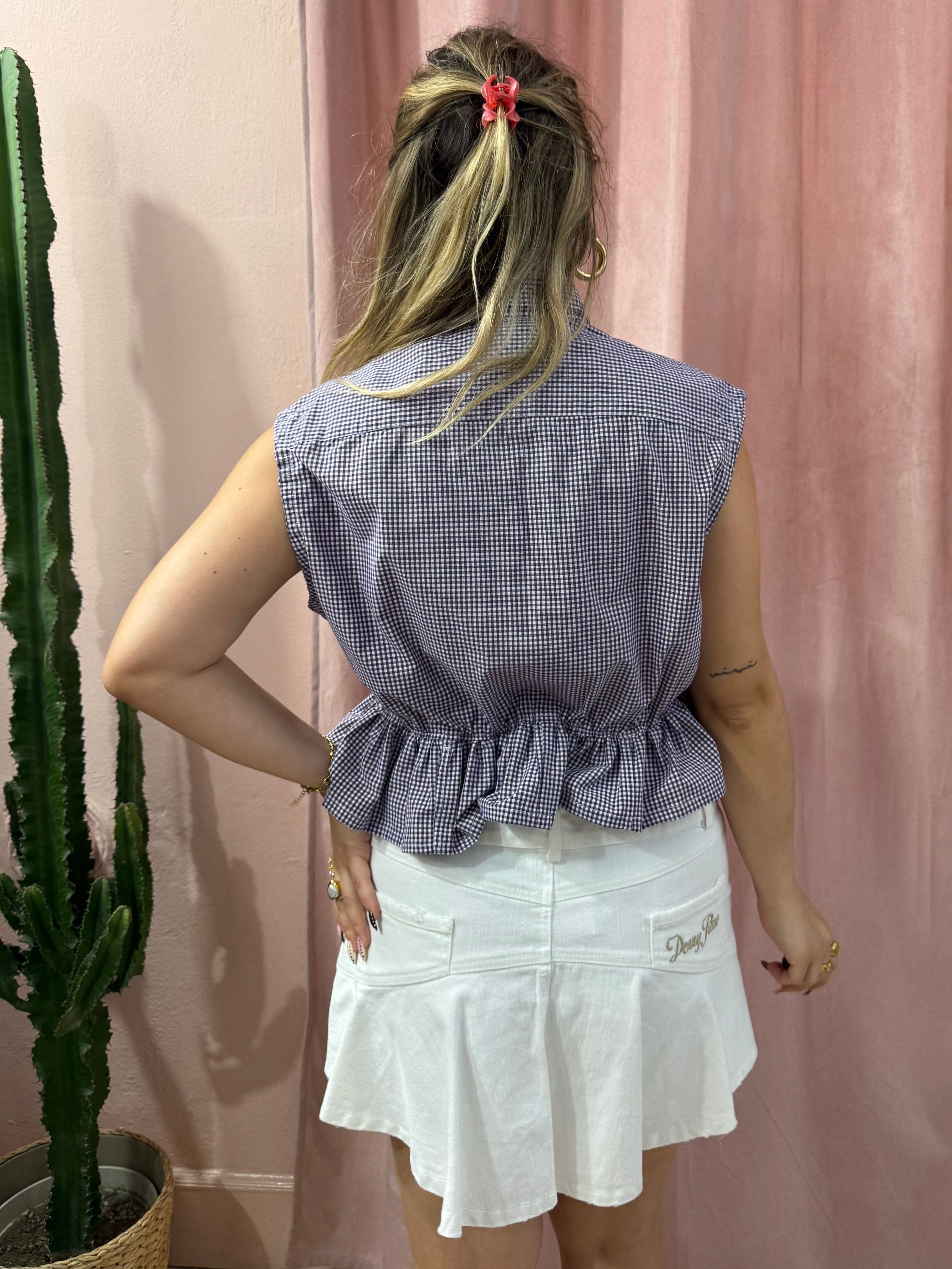 Camicia Tommy Hilfiger upcycling vichy viola