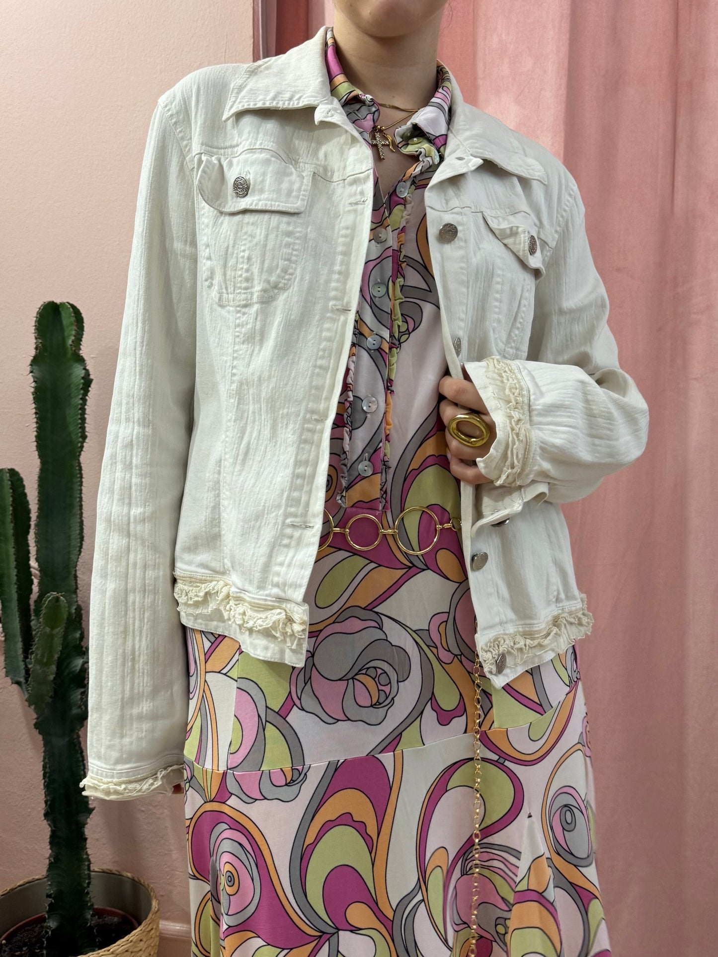 Giacca in denim bianca