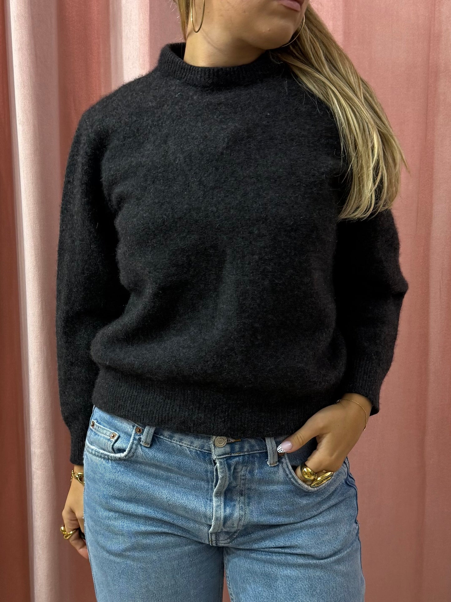 Maglione antracite in misto cashmere