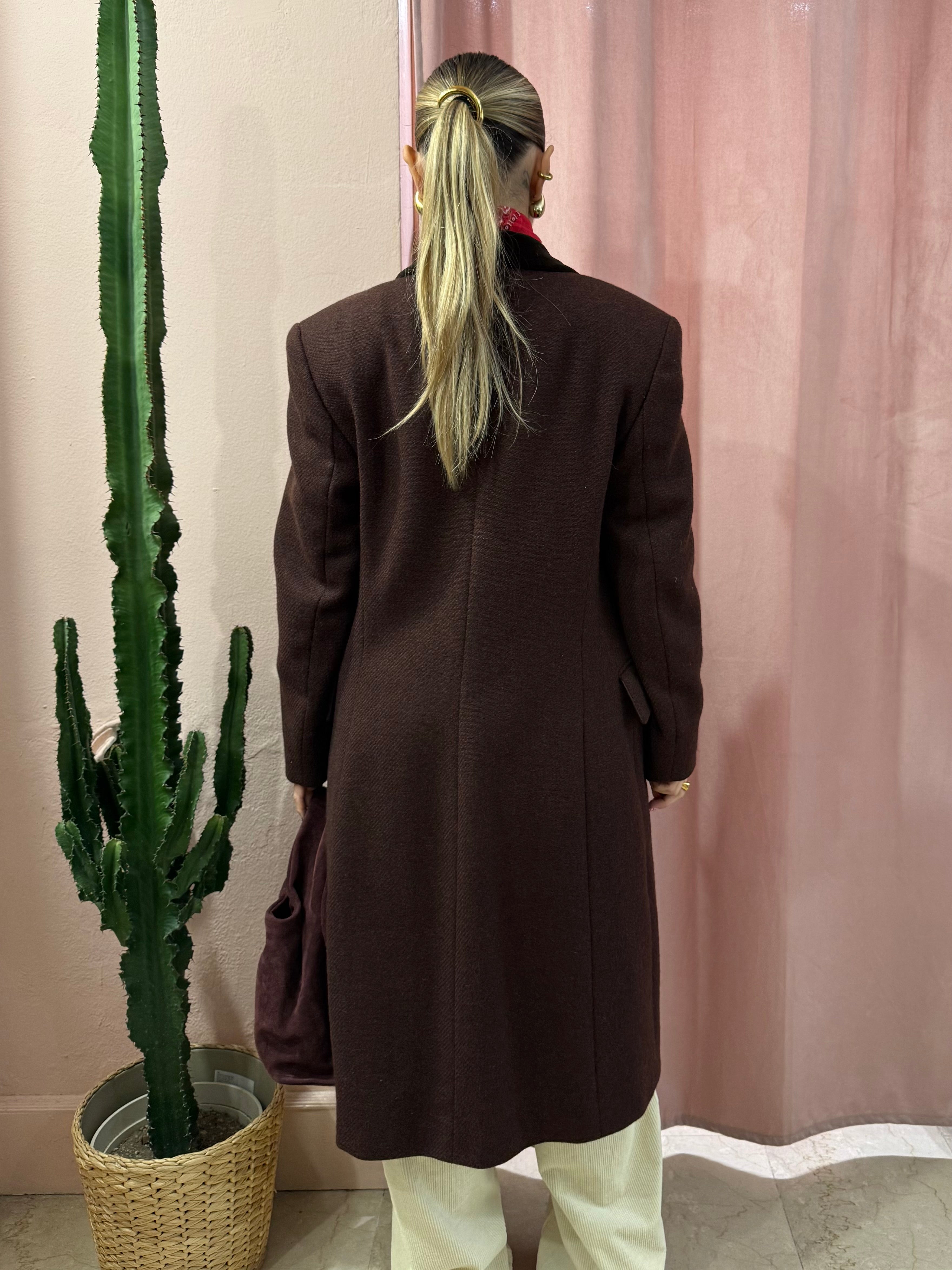 Cappotto burgundy in pura lana