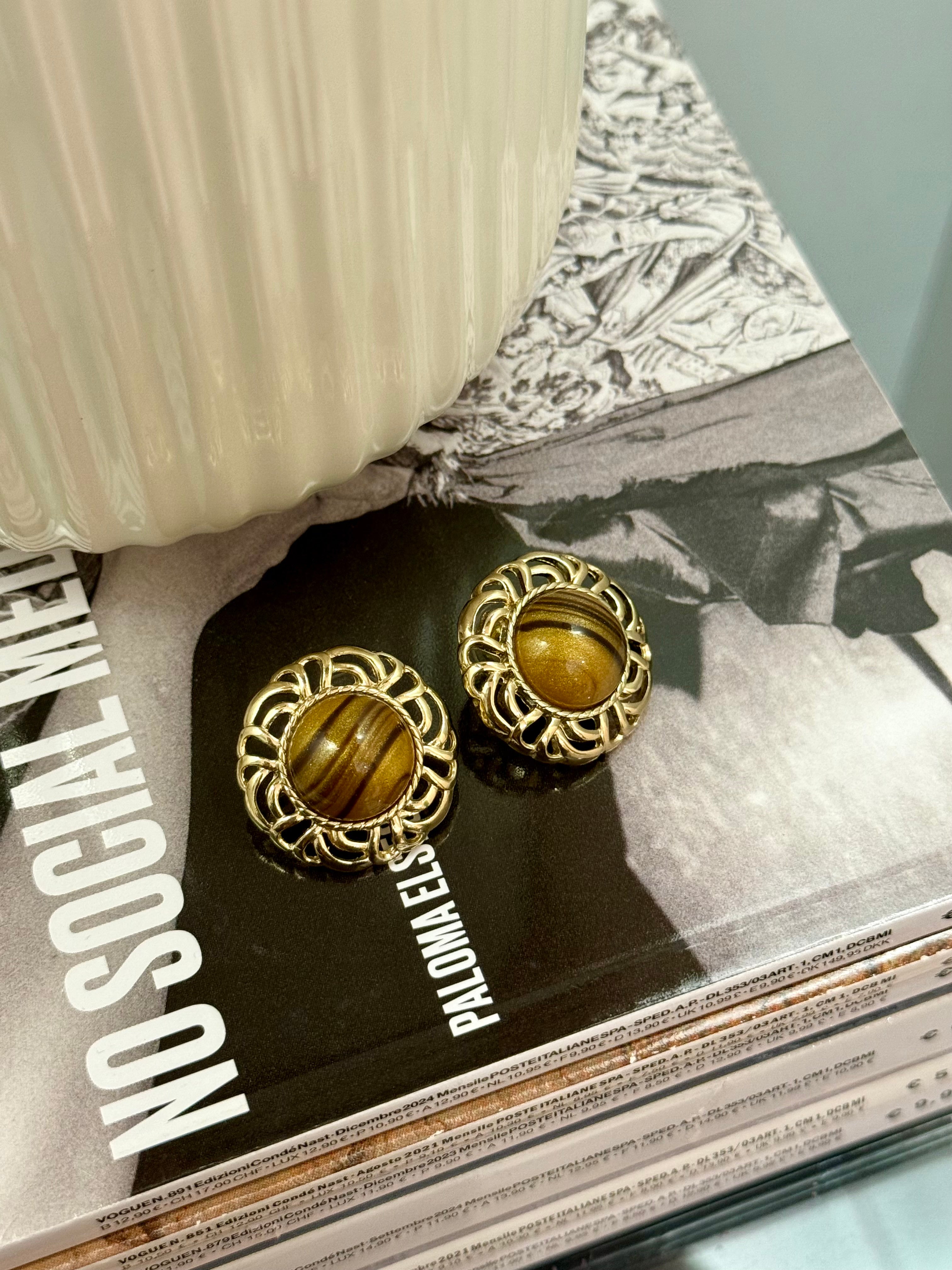 Orecchini effetto vintage ambrato | solo online