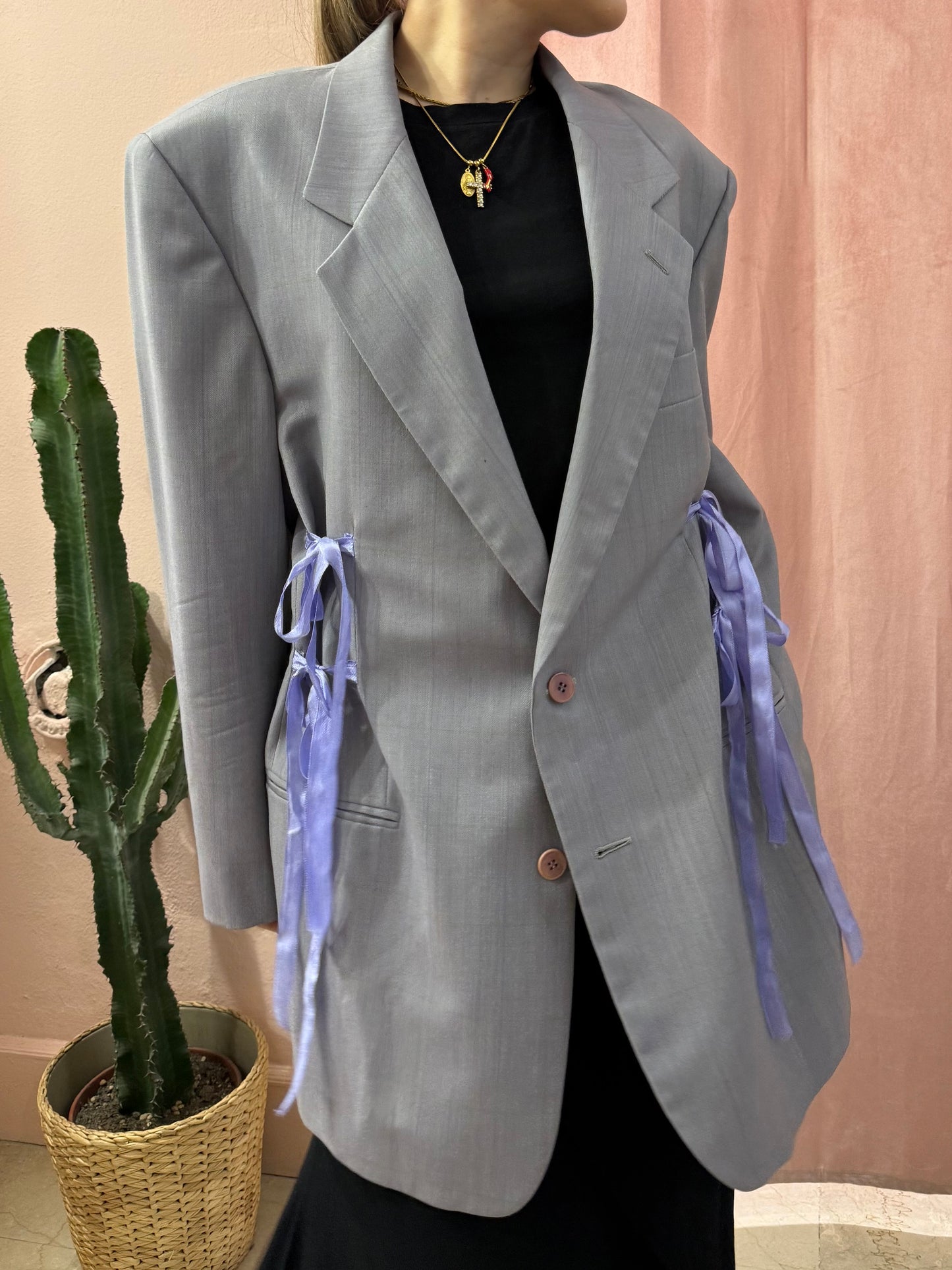 Blazer upcycling fiocchi lilla