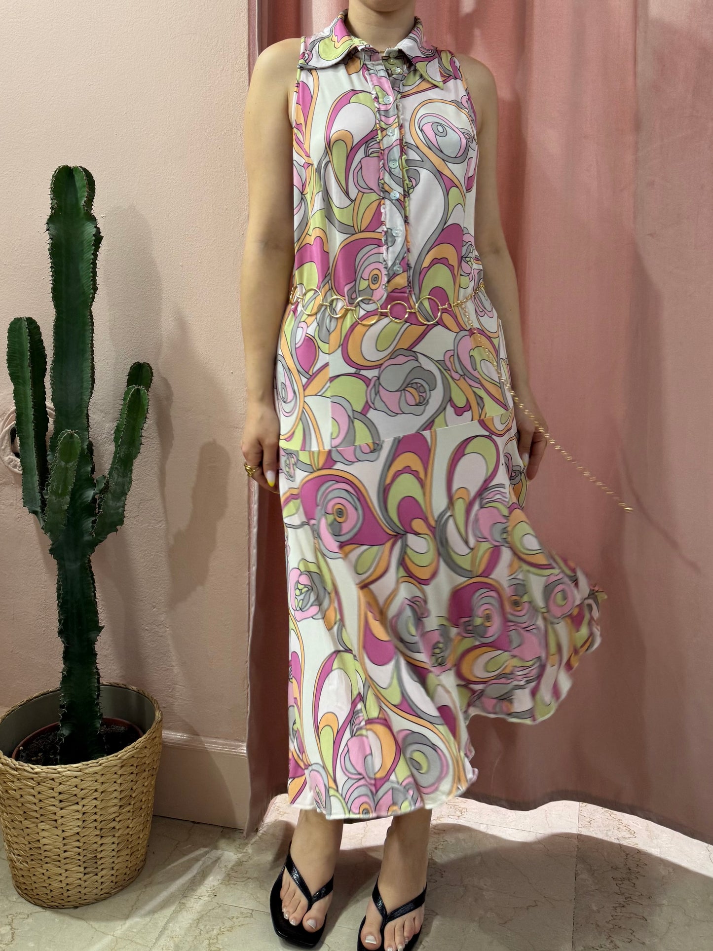 Vestito Benetton 2000 fantasia colorata