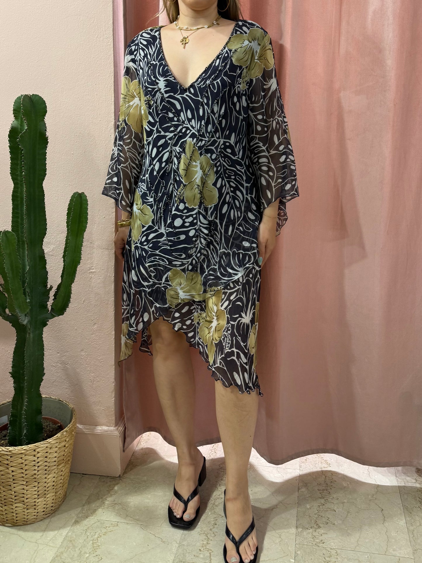 Vestito morbido in fantasia embroidered