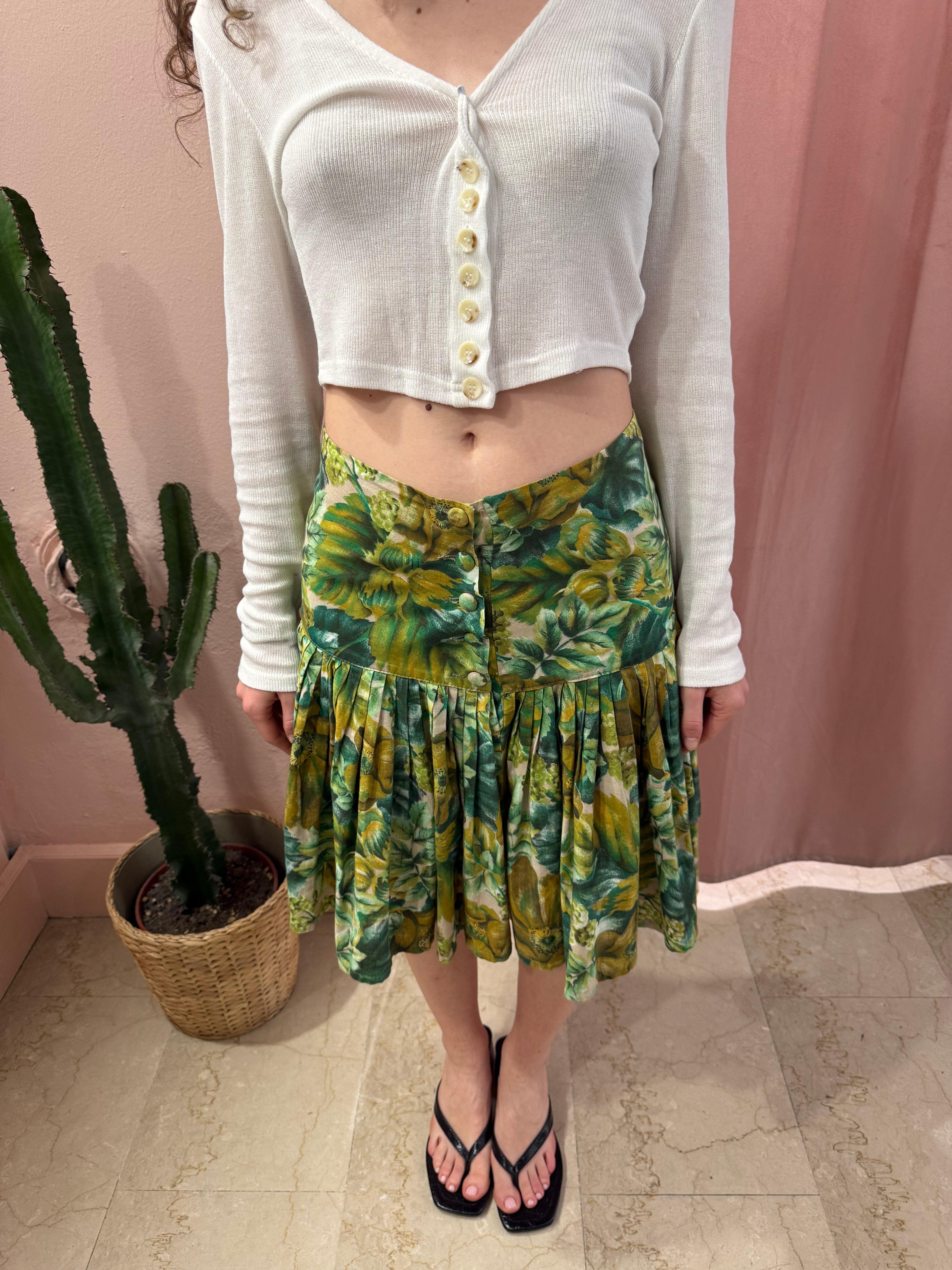 Gonna vintage verde in fantasia