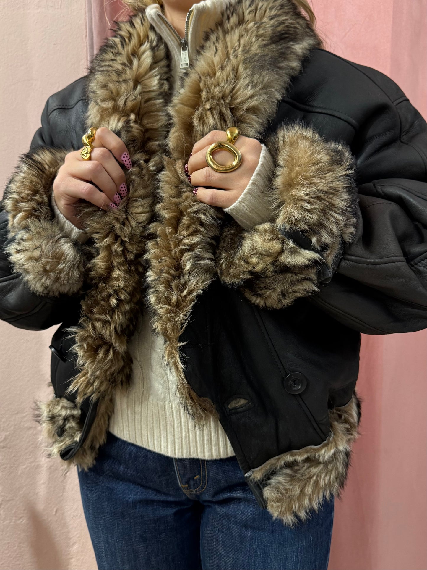 Montone crop pelo bicolor