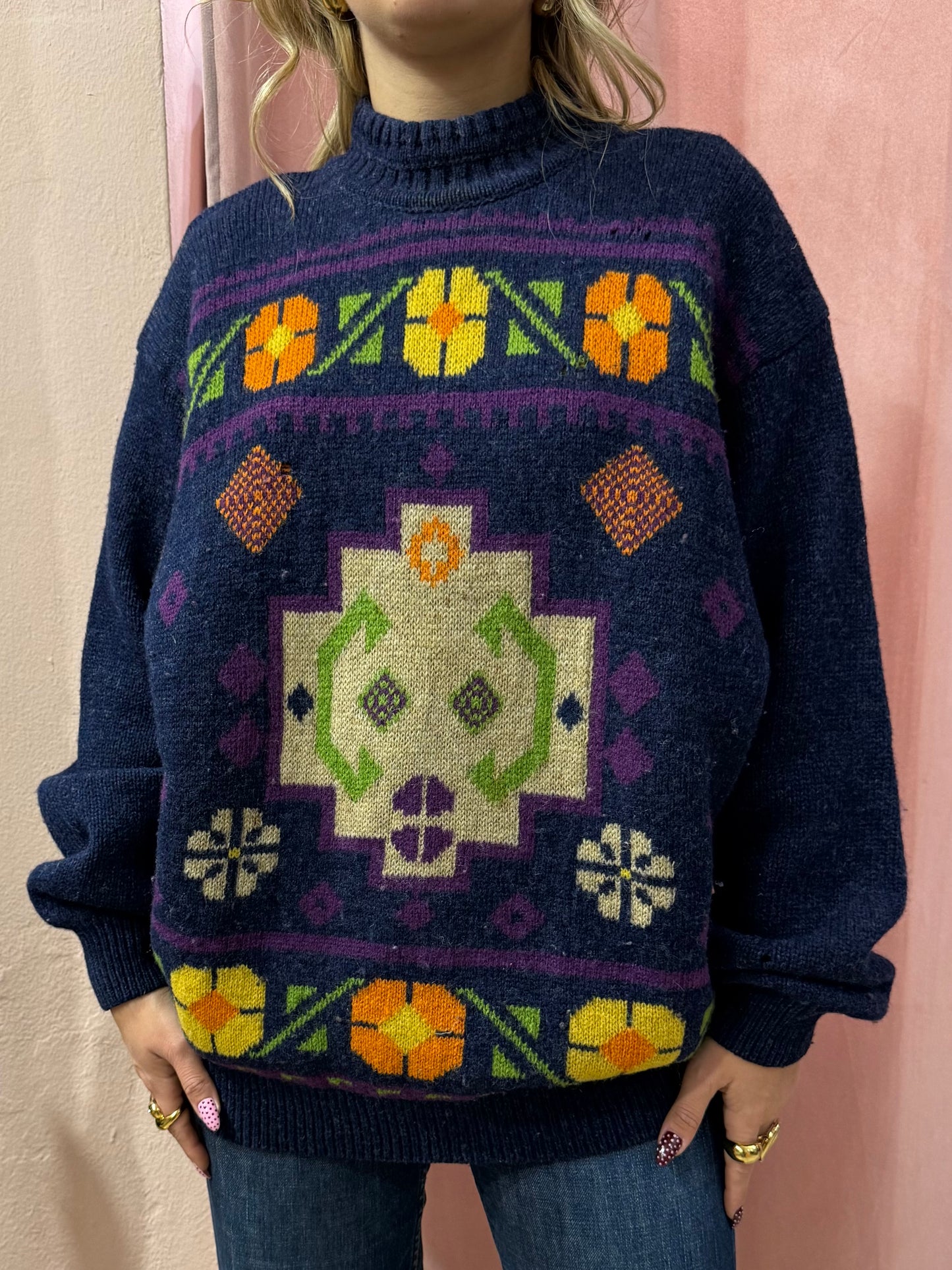 Maglione lungo in fantasia