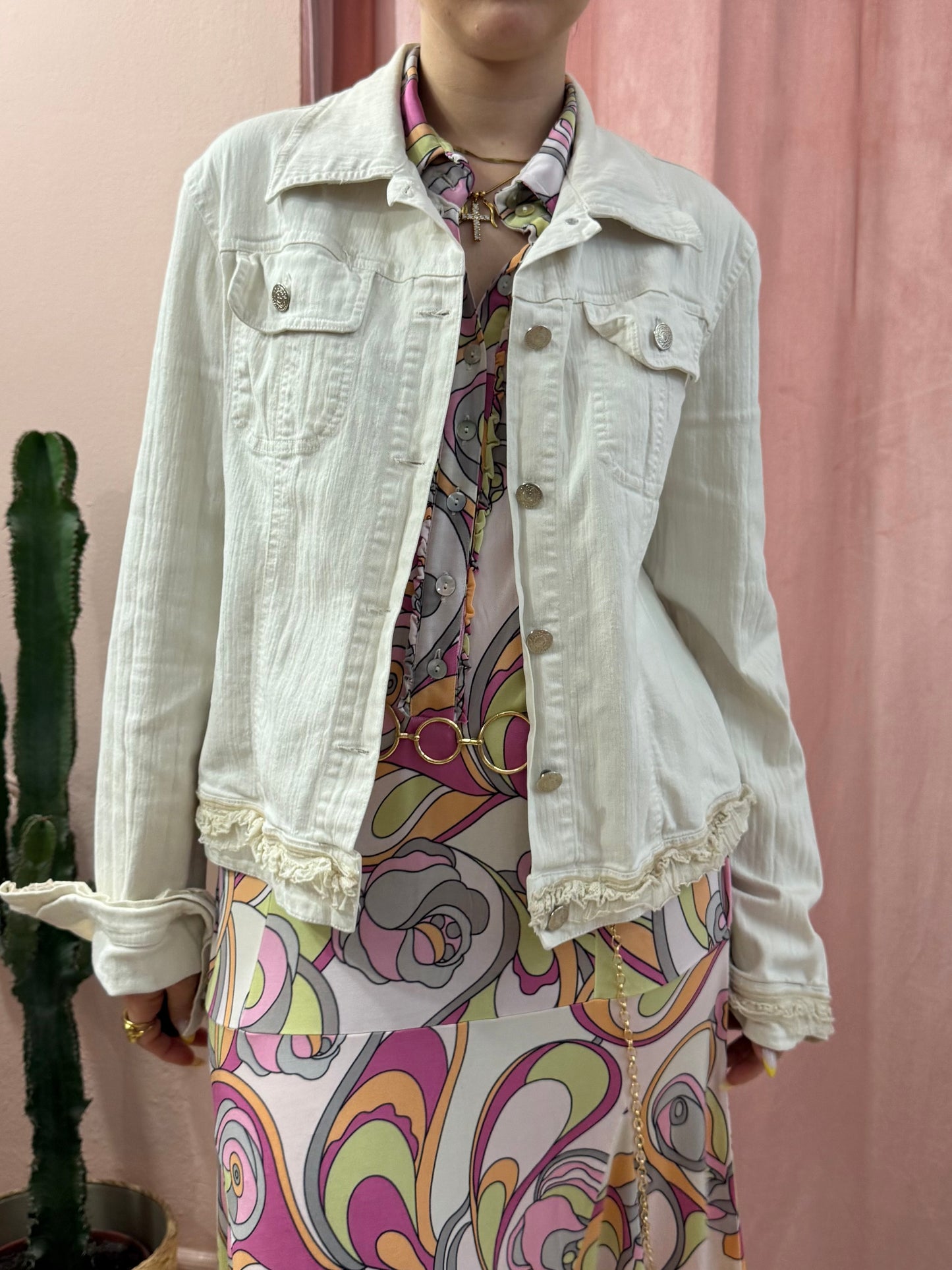 Giacca in denim bianca