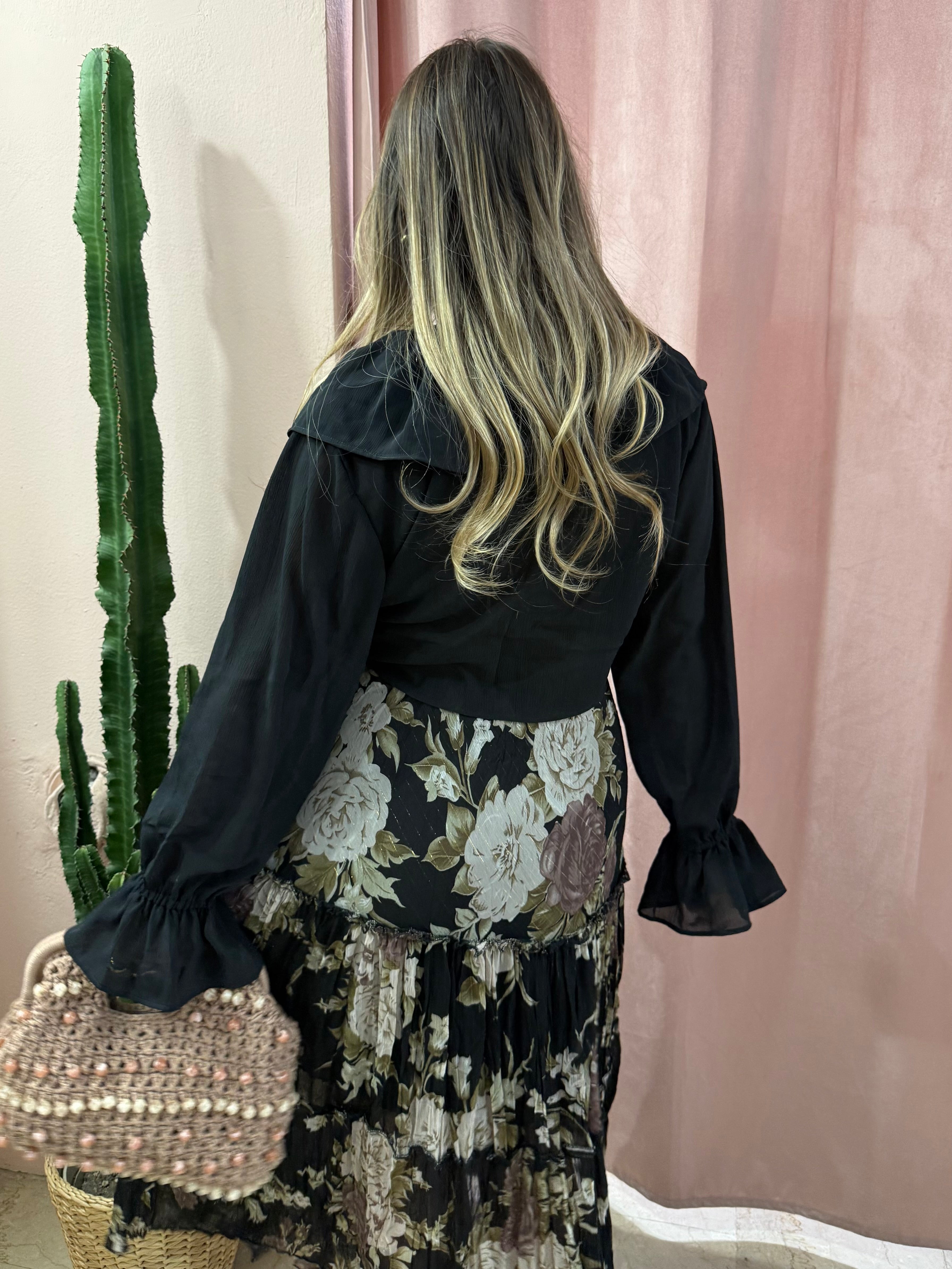 Maxi gonna svasata fantasia fiori