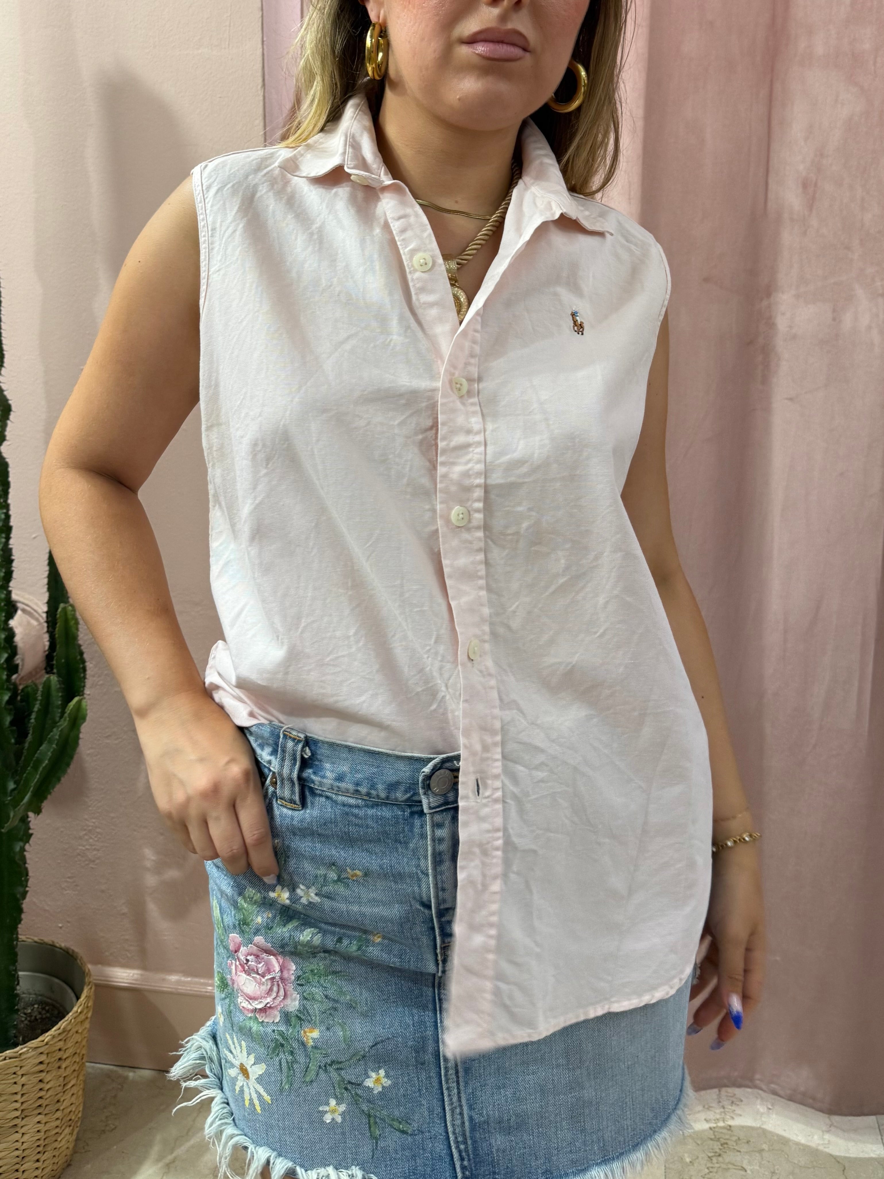 Camicia Smanicata Ralph Lauren rosa