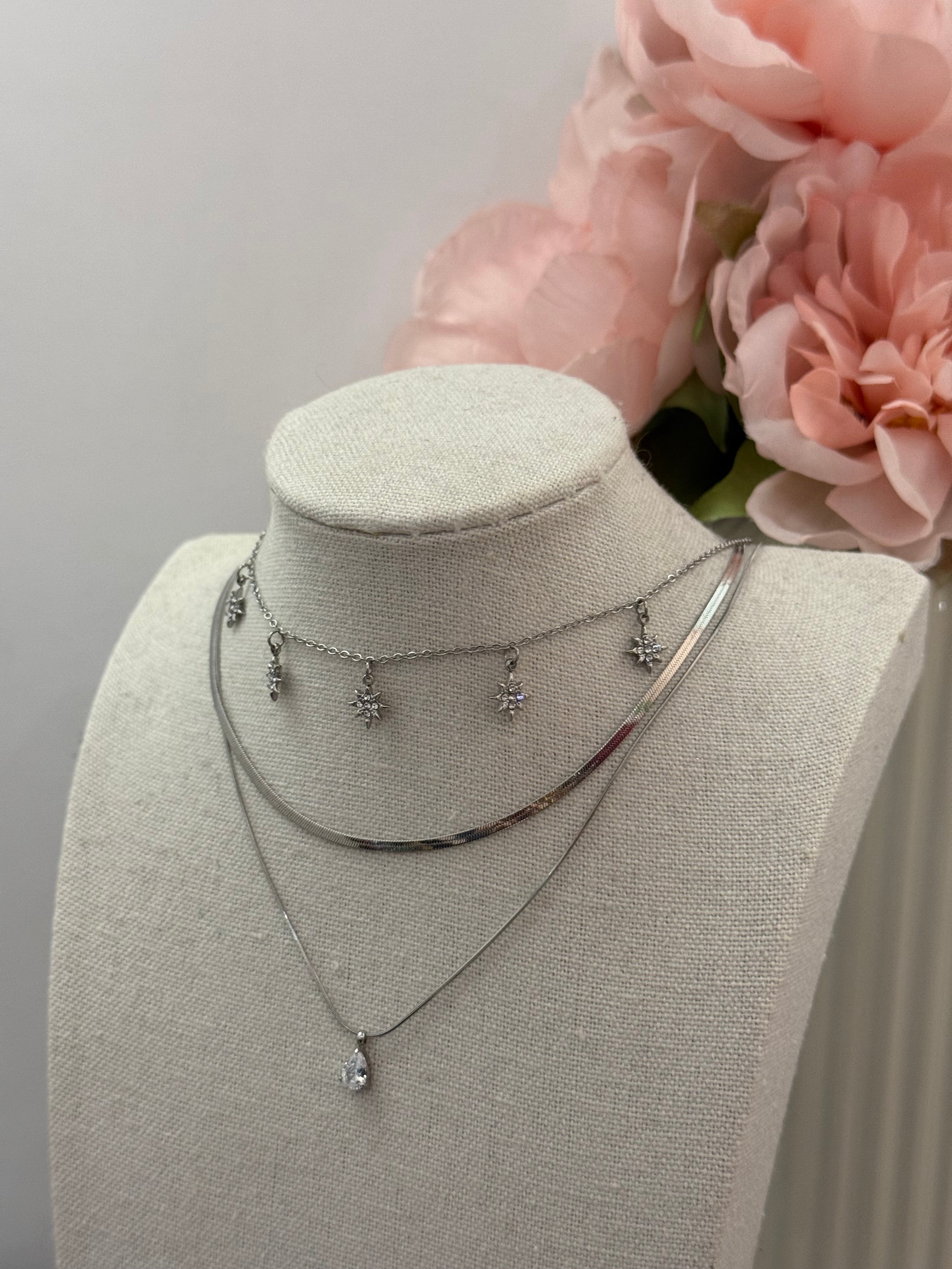 Collana girocollo Stelle punto luce gold/ silver