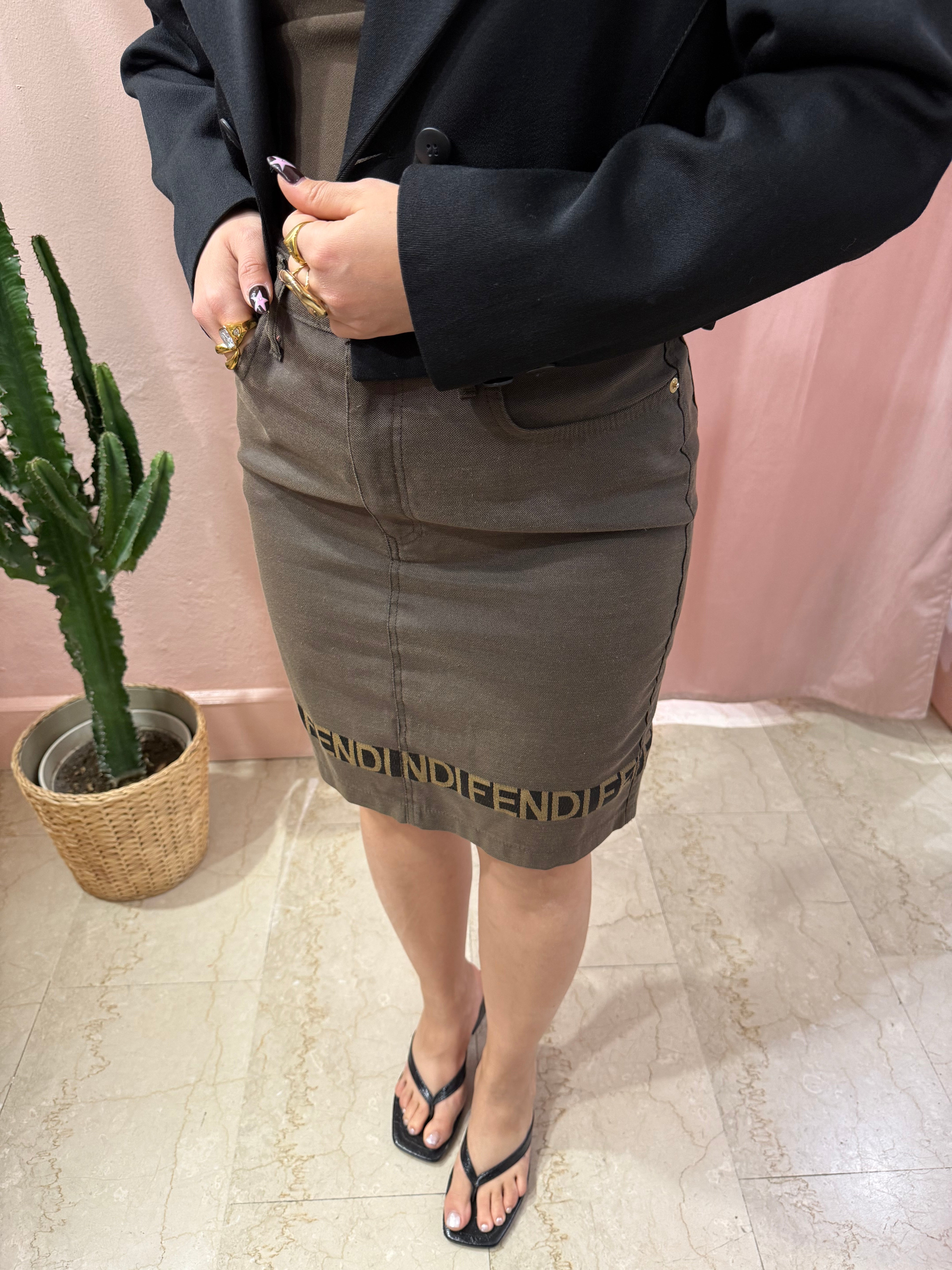Gonna midi Fendi Roma vintage