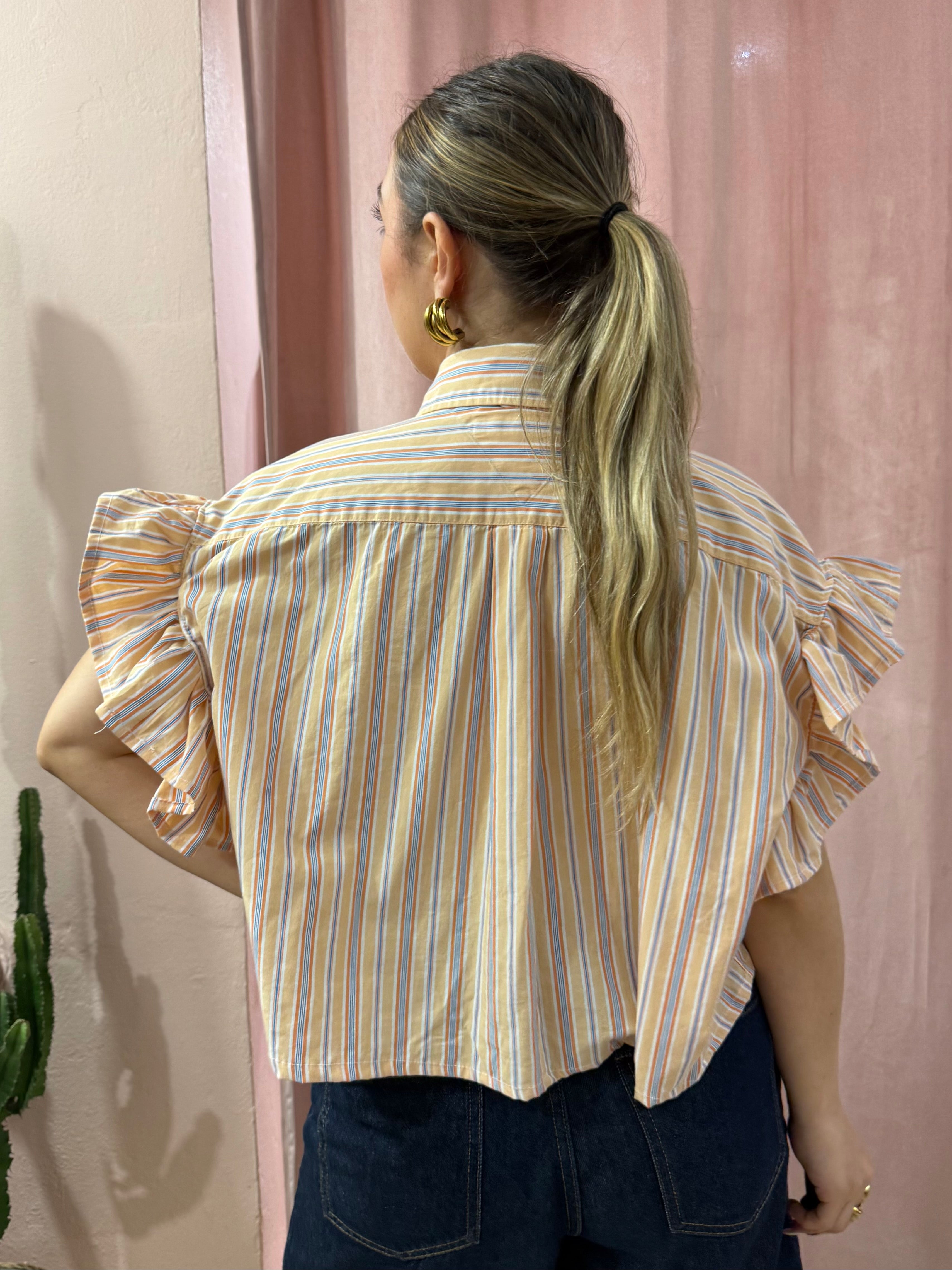 Camicia Tommy Hilfiger upcycling volant a righe