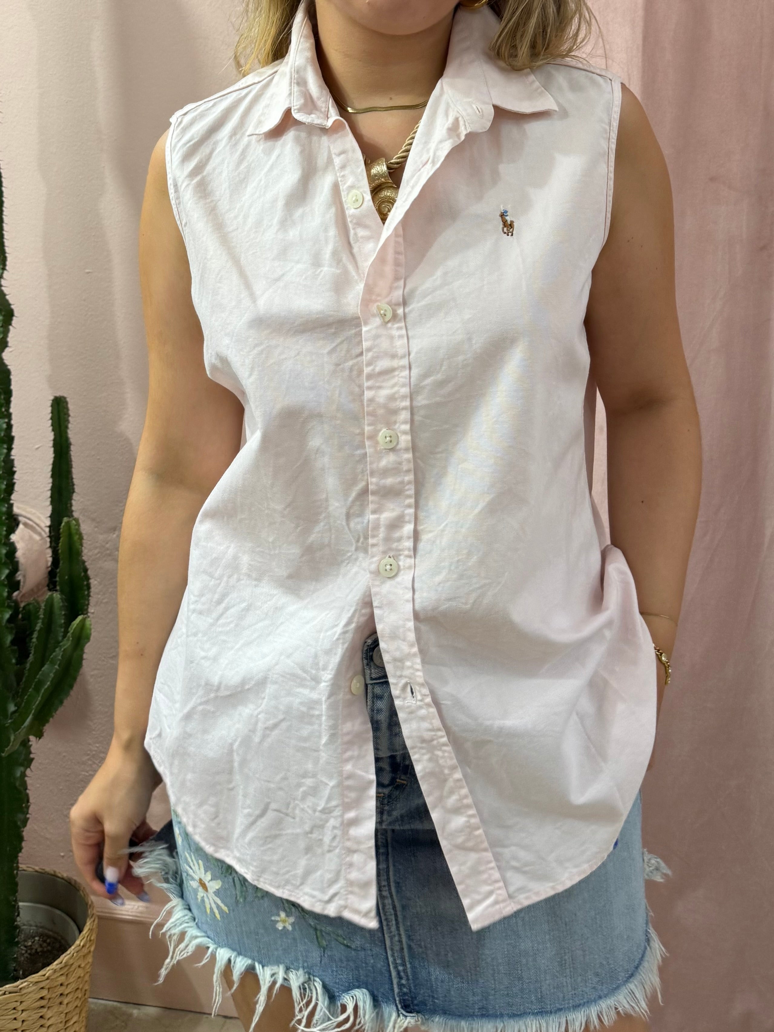 Camicia Smanicata Ralph Lauren rosa