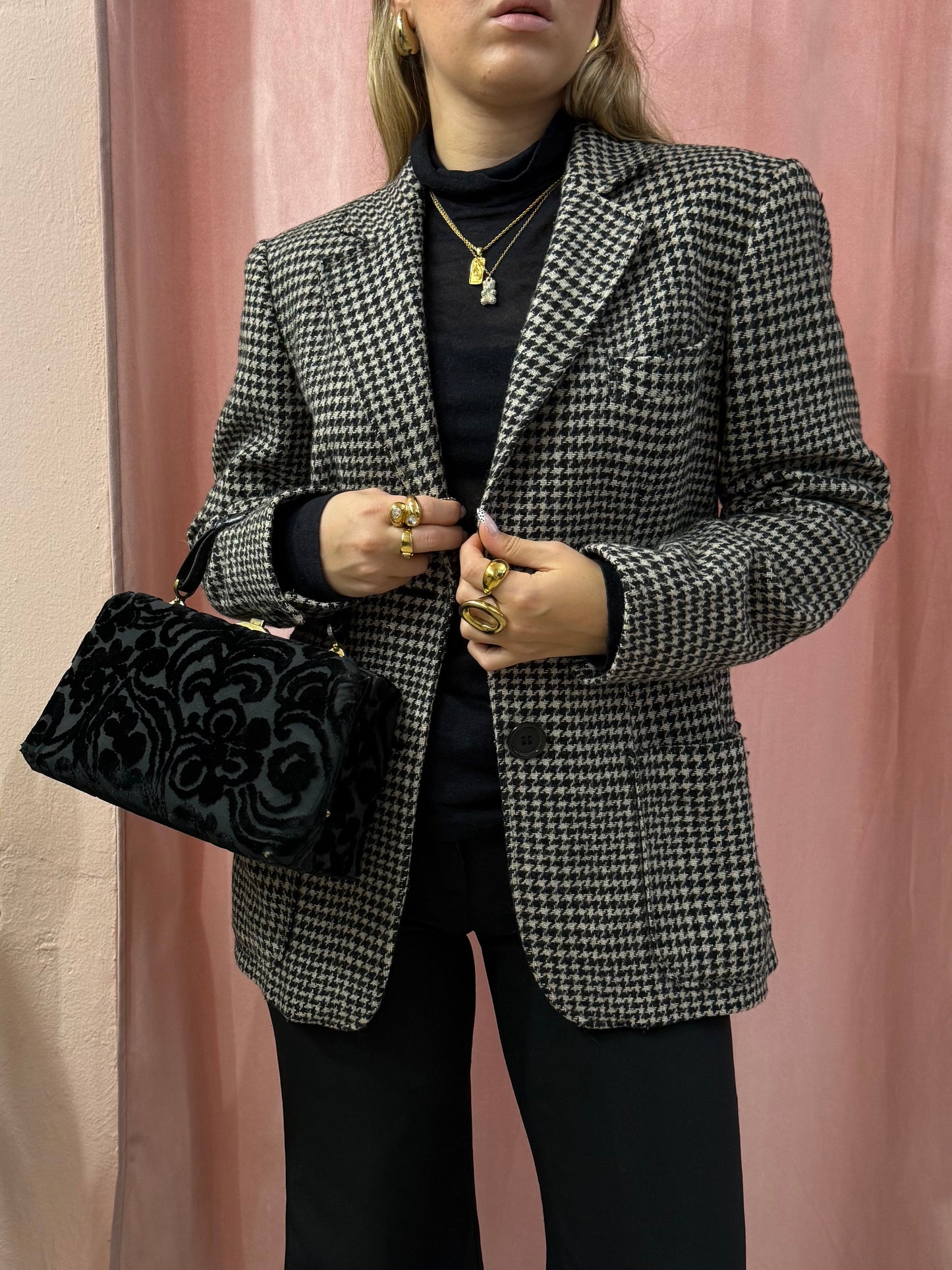 Blazer vintage pied de poule