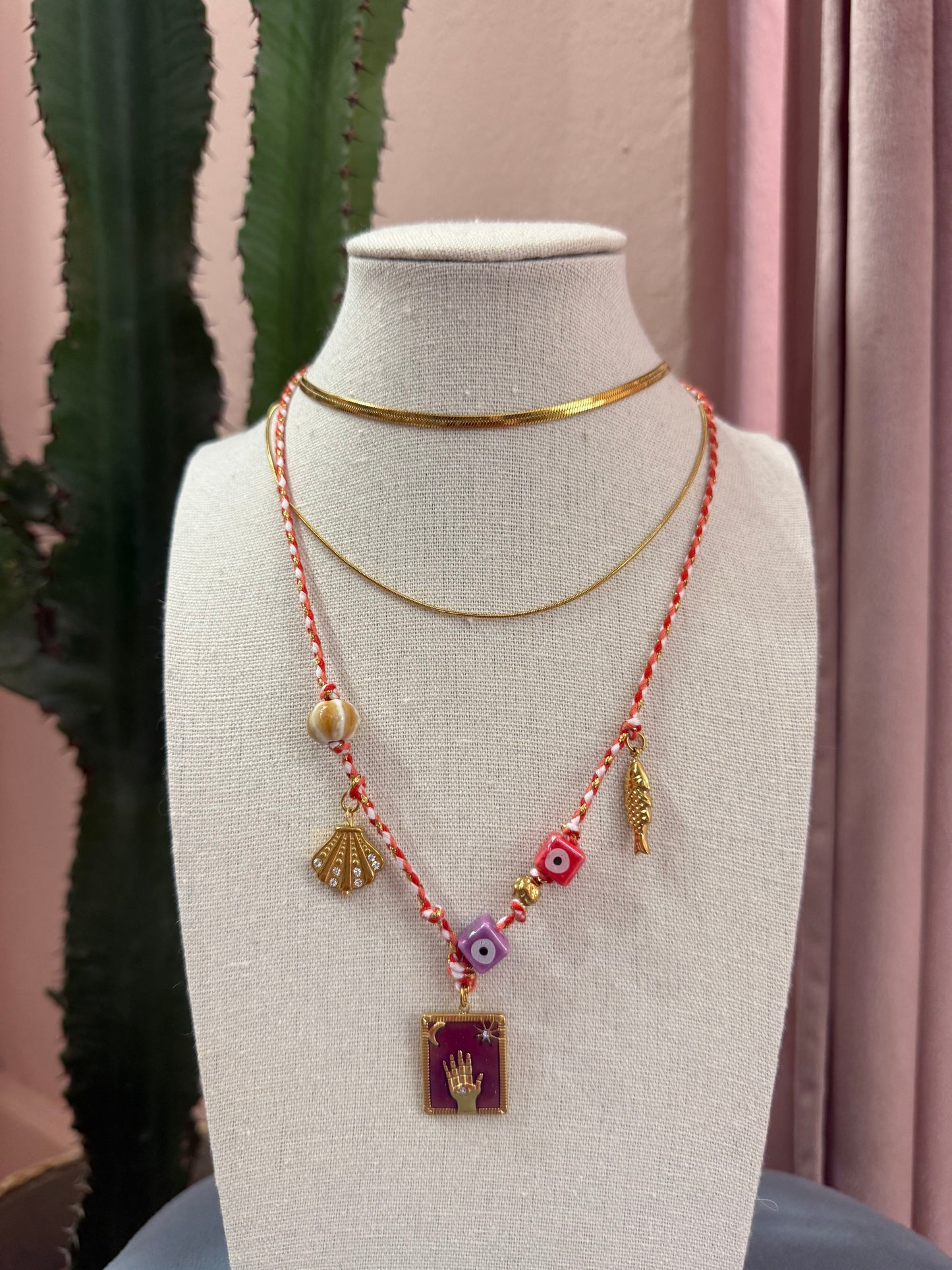 Collana colorata estiva mix ciondoli