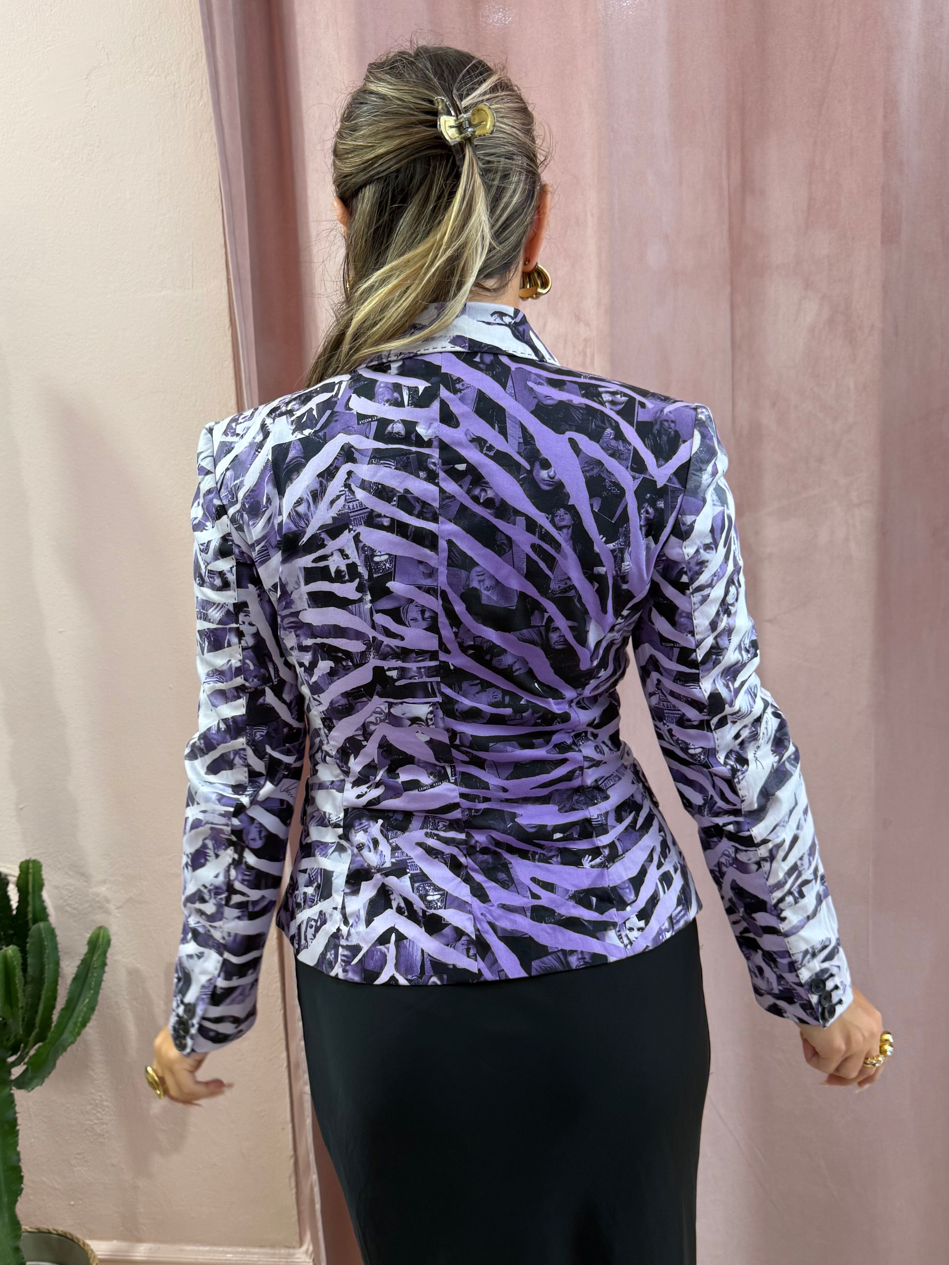 Blazer Richmond viola in fantasia zebrato