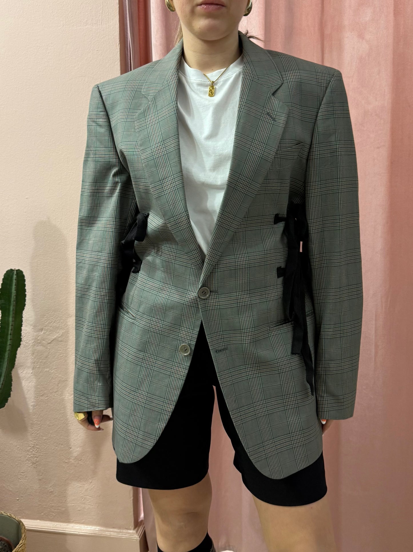 Blazer upcycling fiocchi principe di Galles