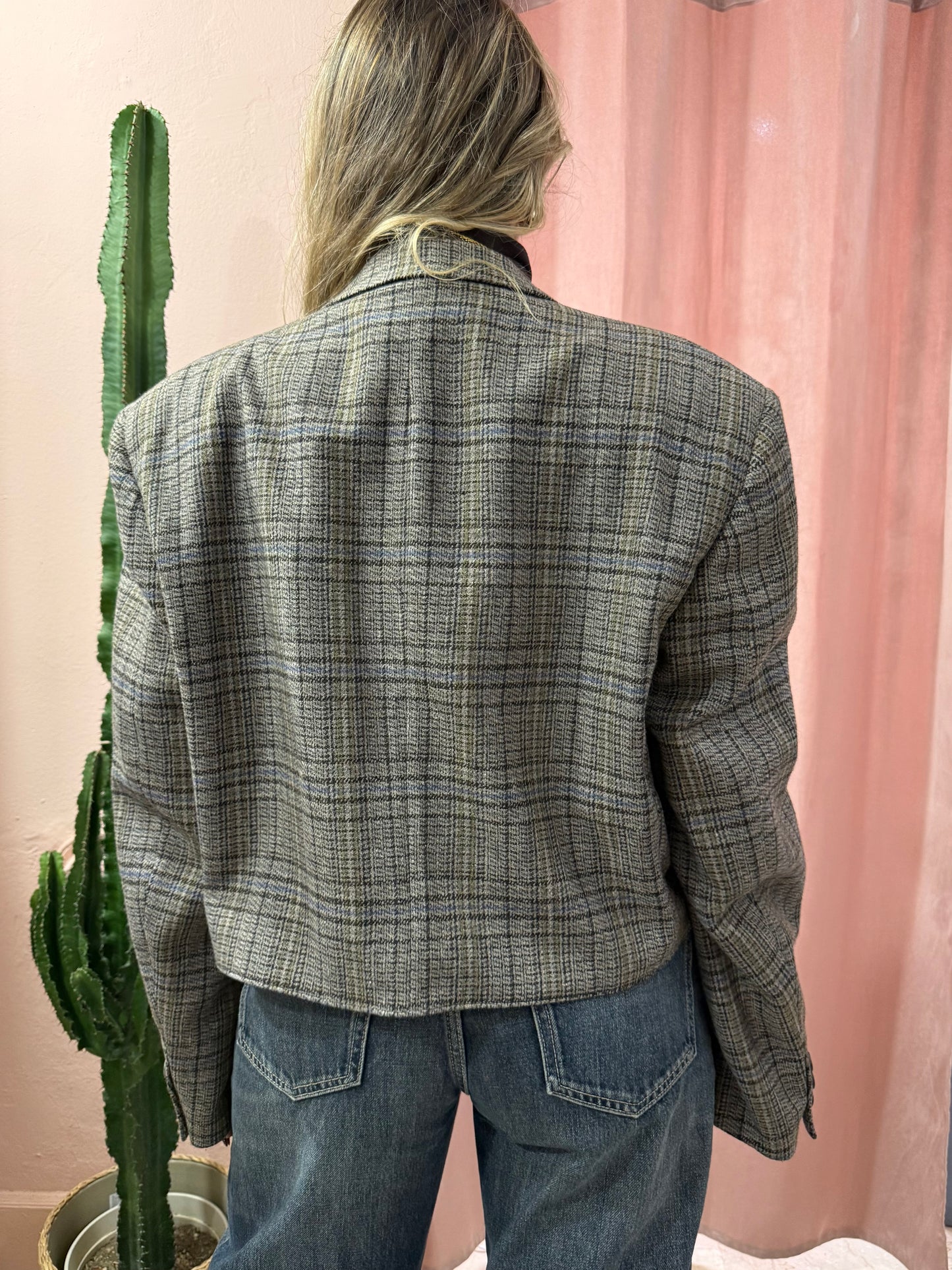 Blazer vintage crop principe di Galles