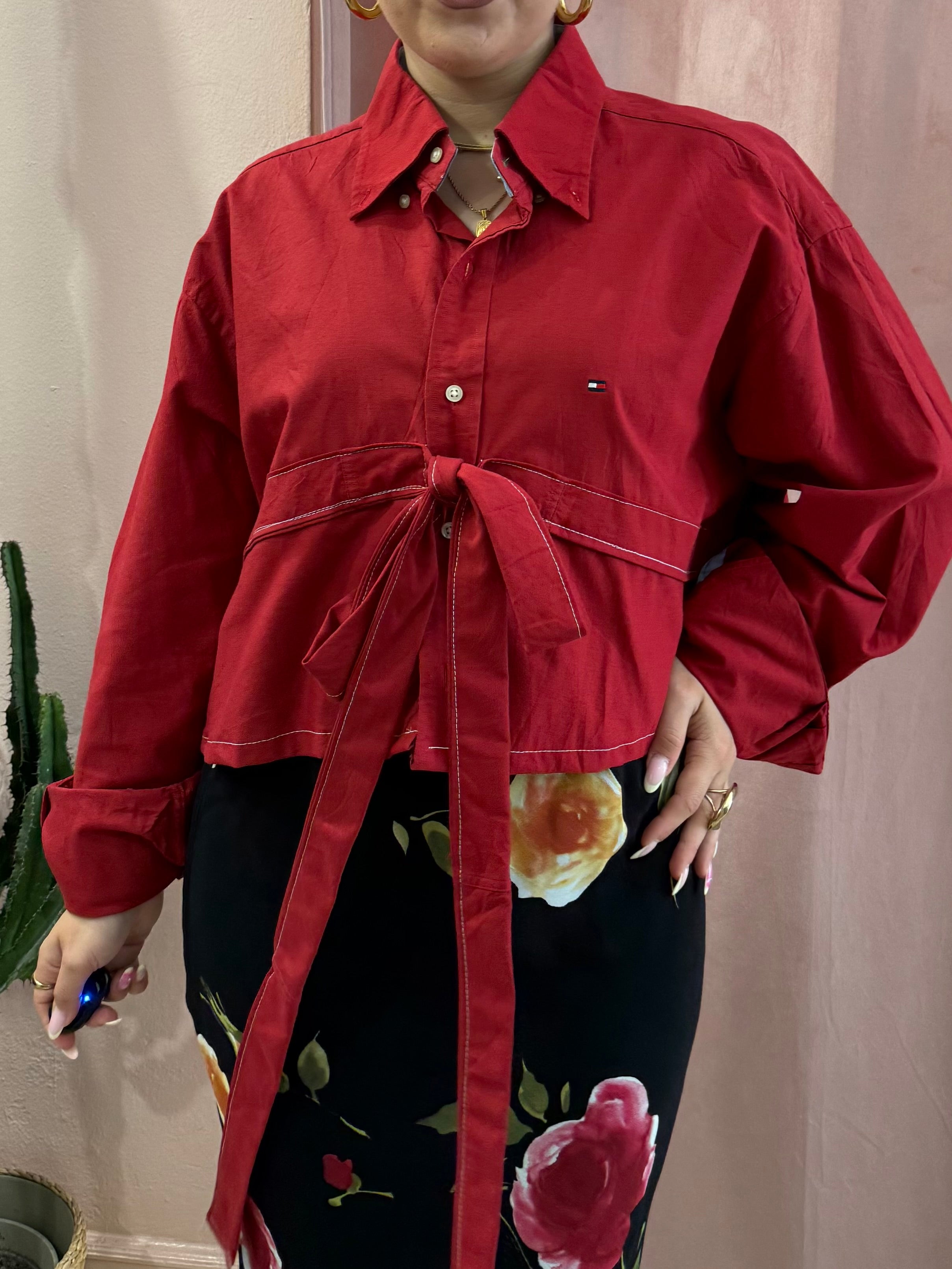Camicia Tommy Hilfiger upcycling ciliegia