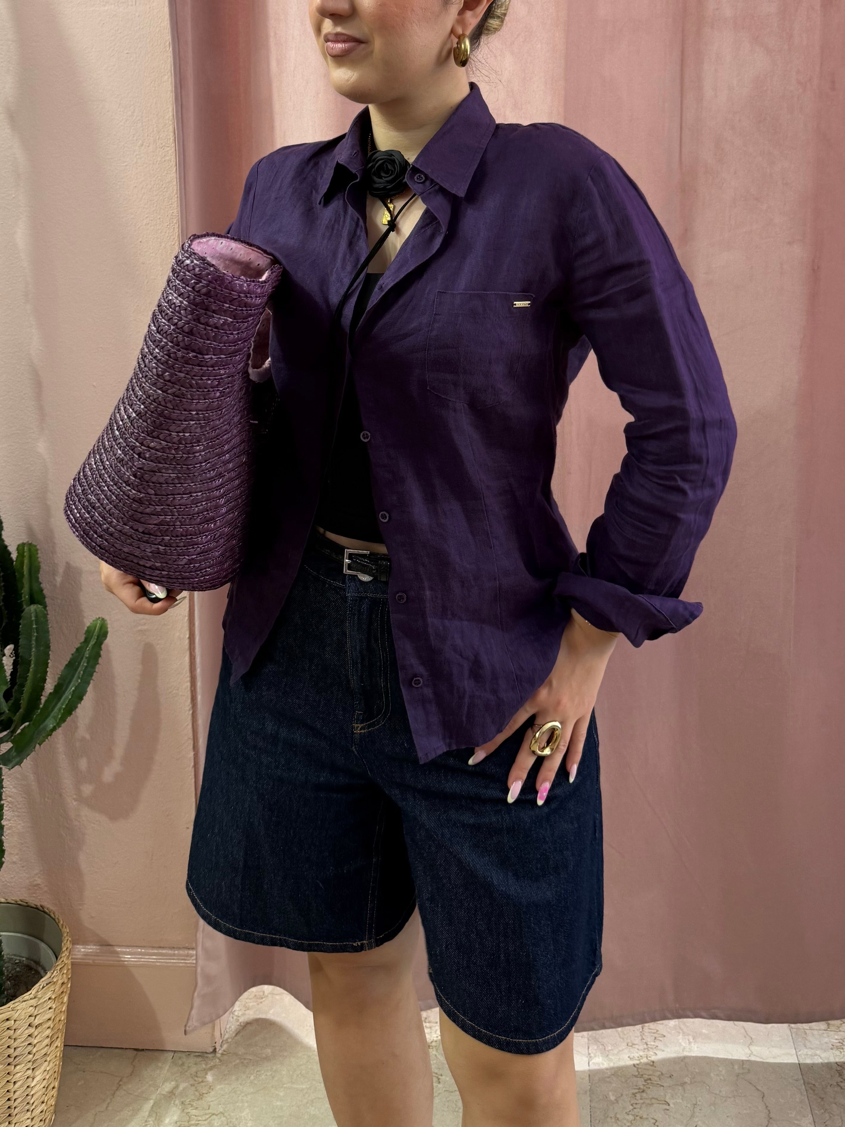 Camicia viola Max&co in puro lino