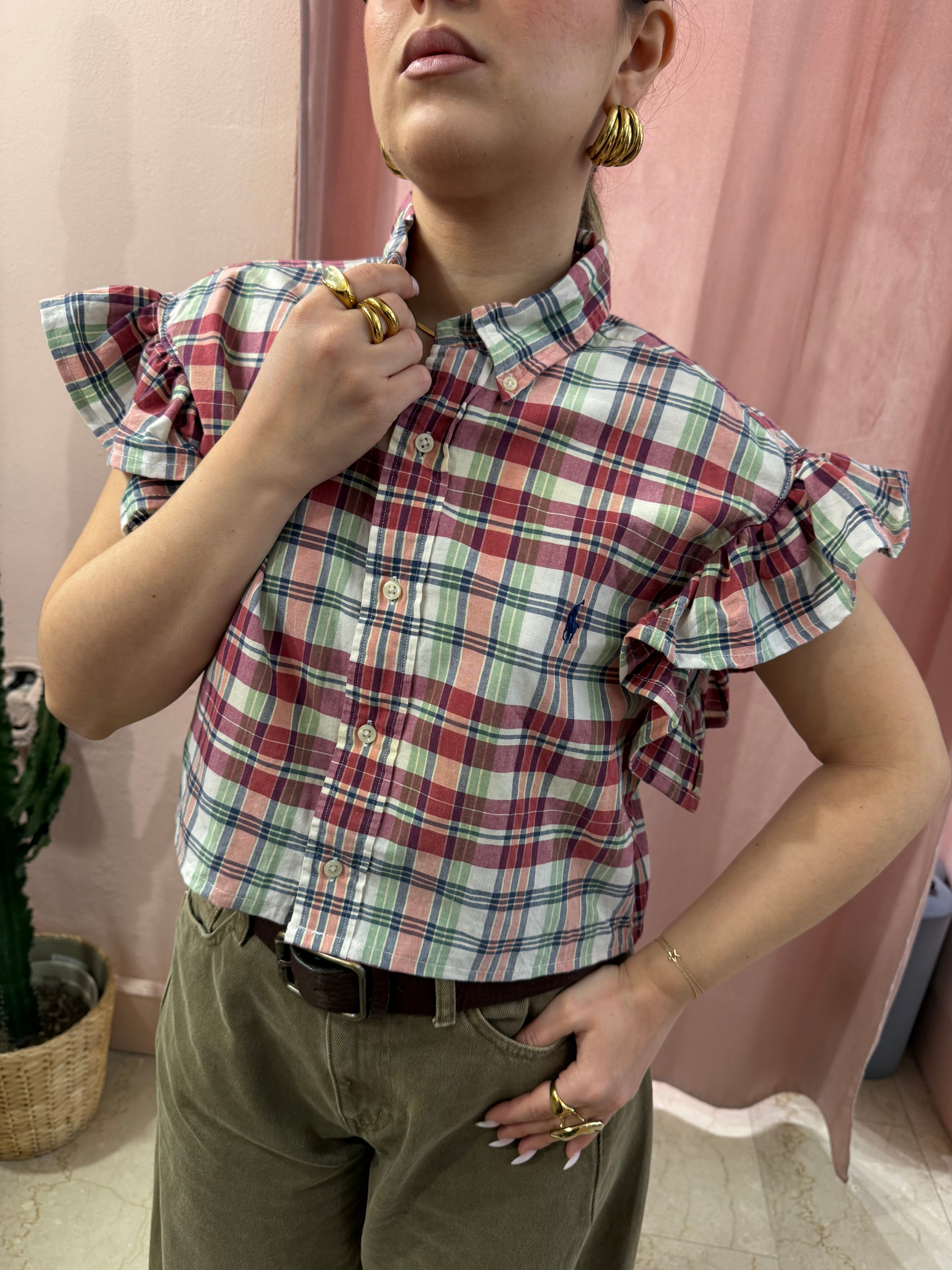 Camicia Ralph Lauren upcycling quadri