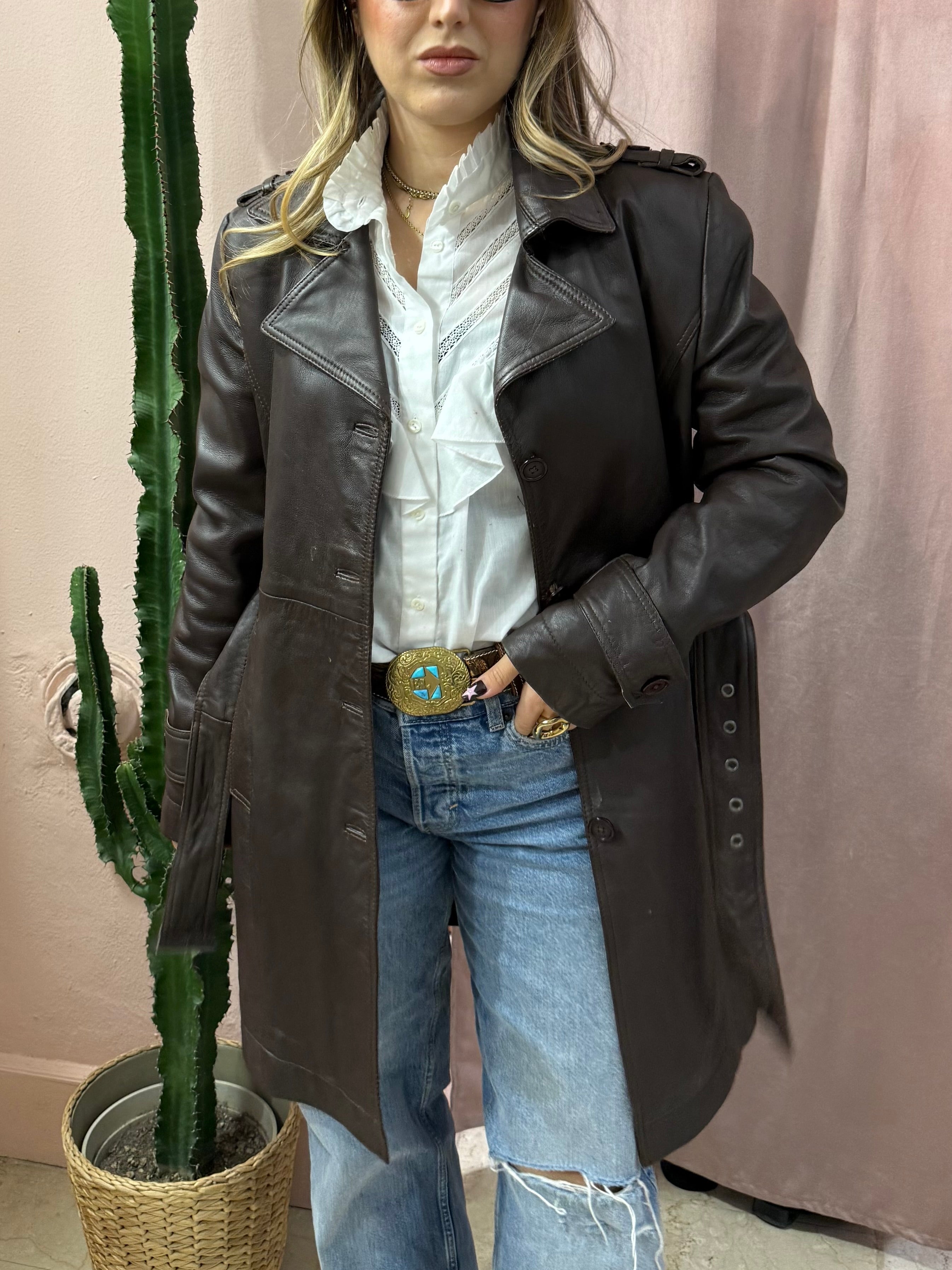 Trench in pelle moro