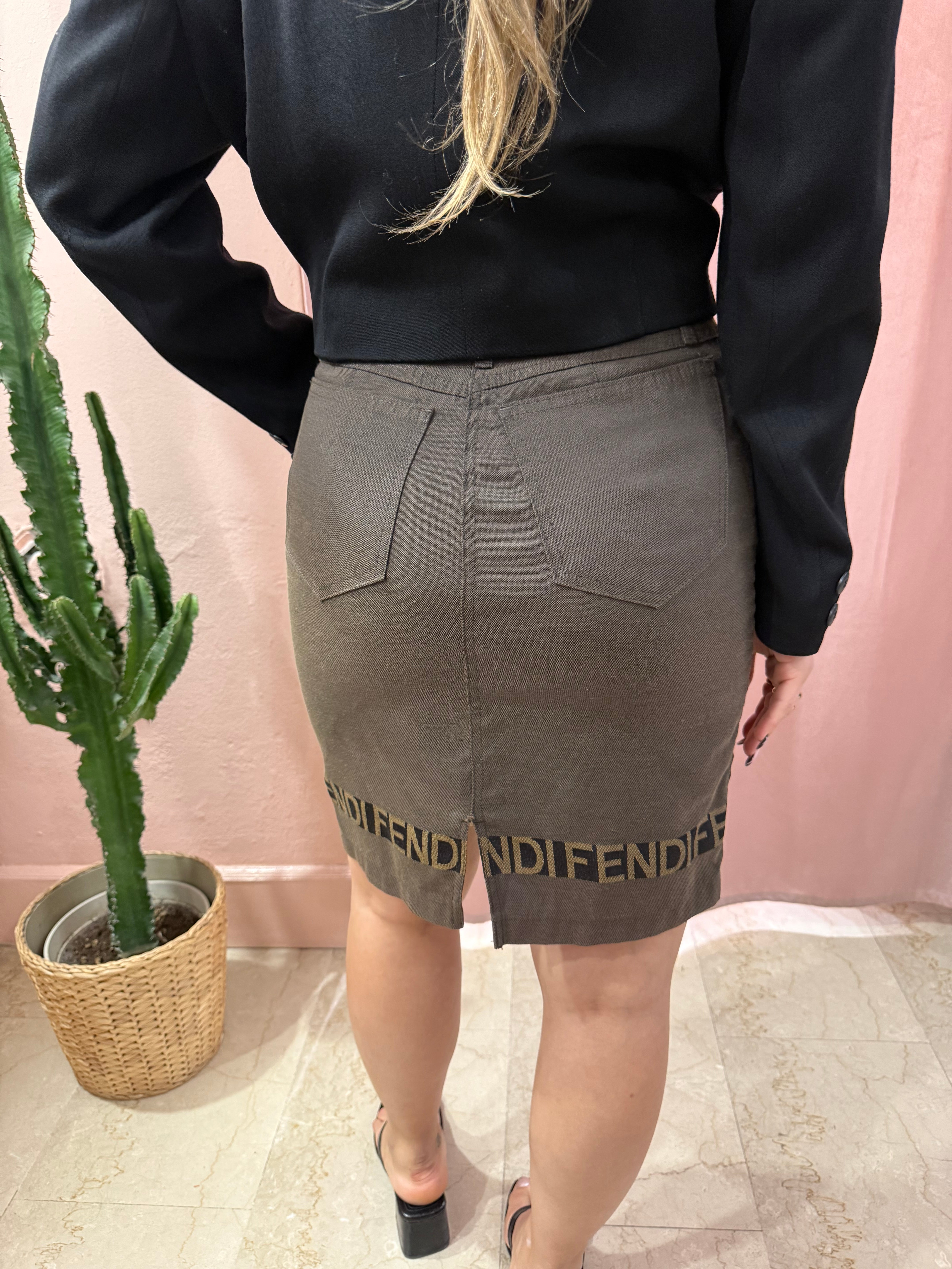 Gonna midi Fendi Roma vintage