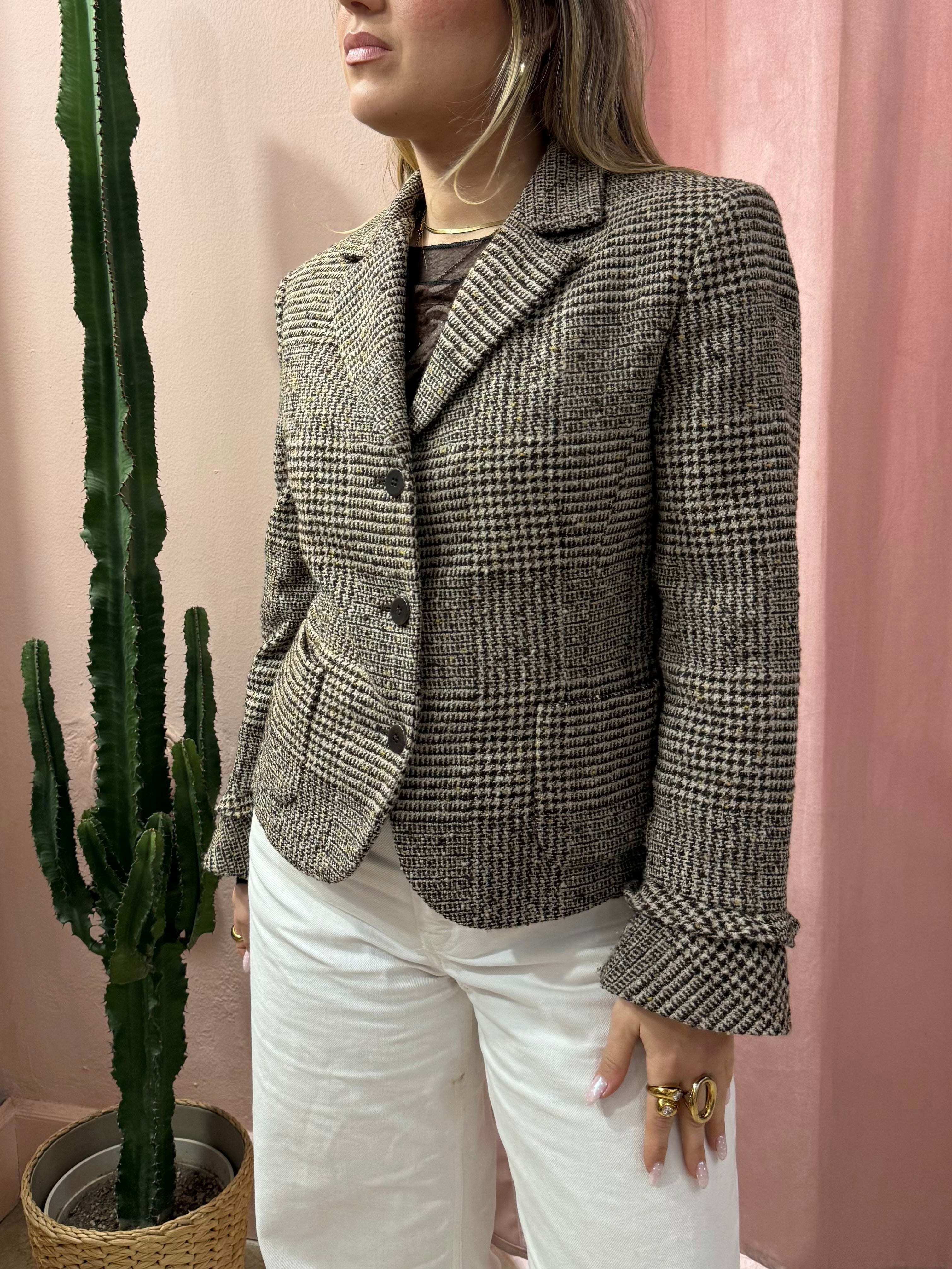 Blazer in lana pied de poule