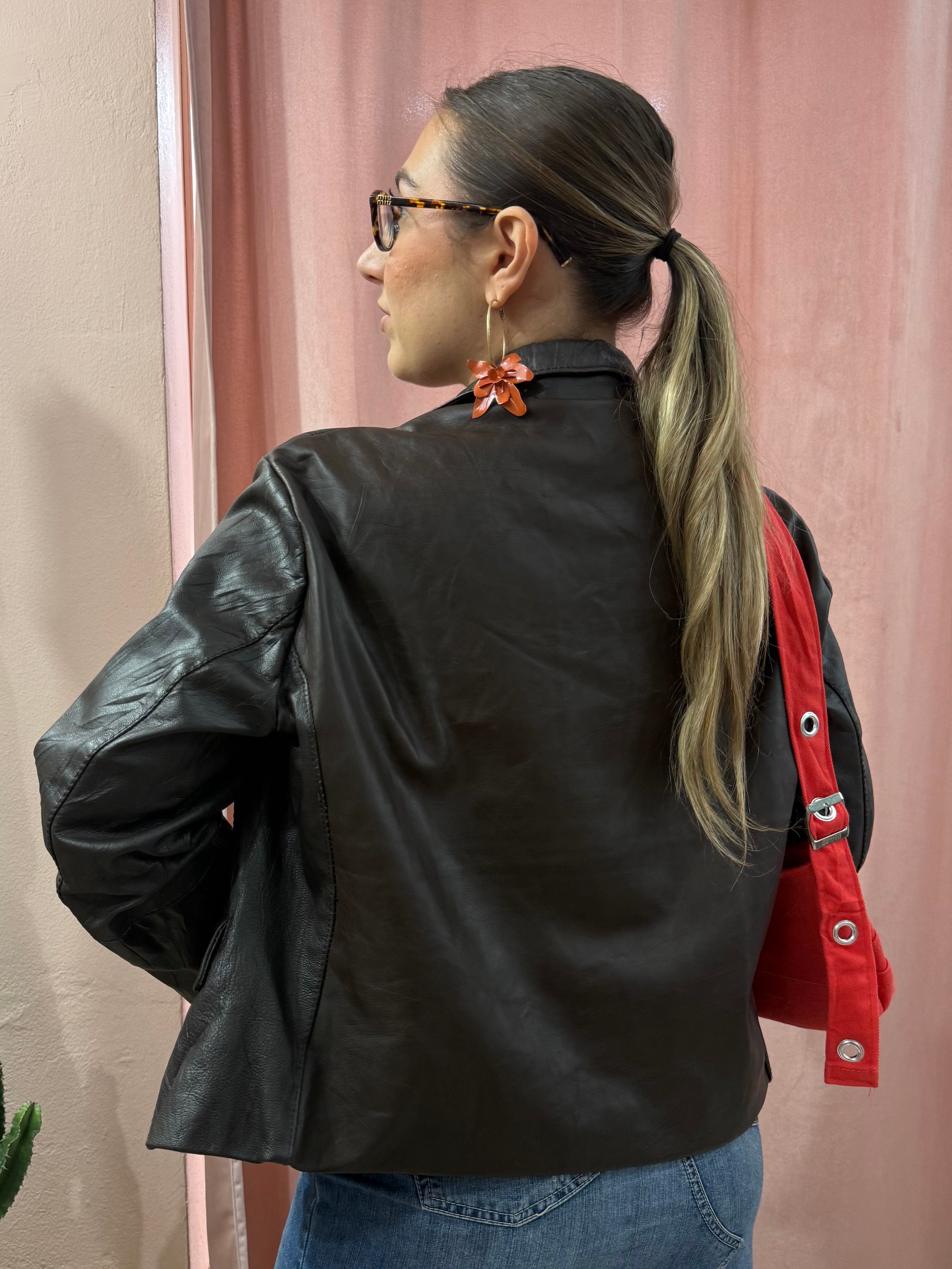 Blazer in pelle cioccolato