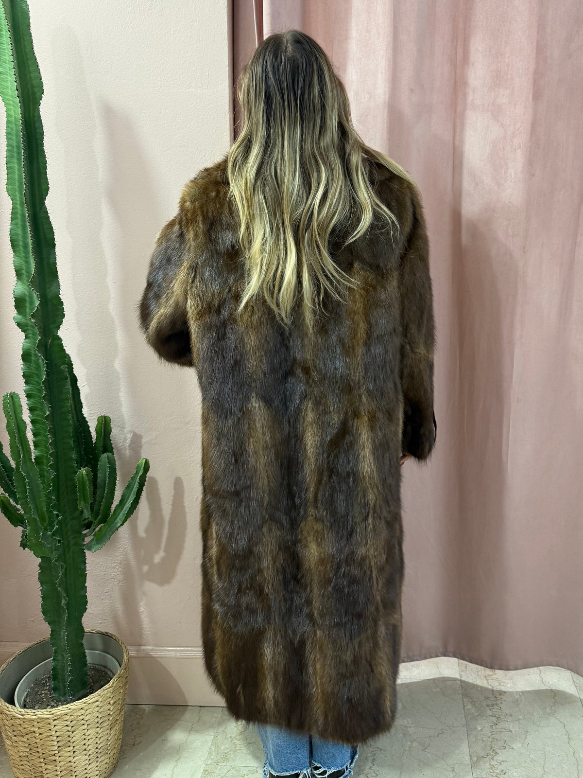 Pelliccia lunga vintage in visone