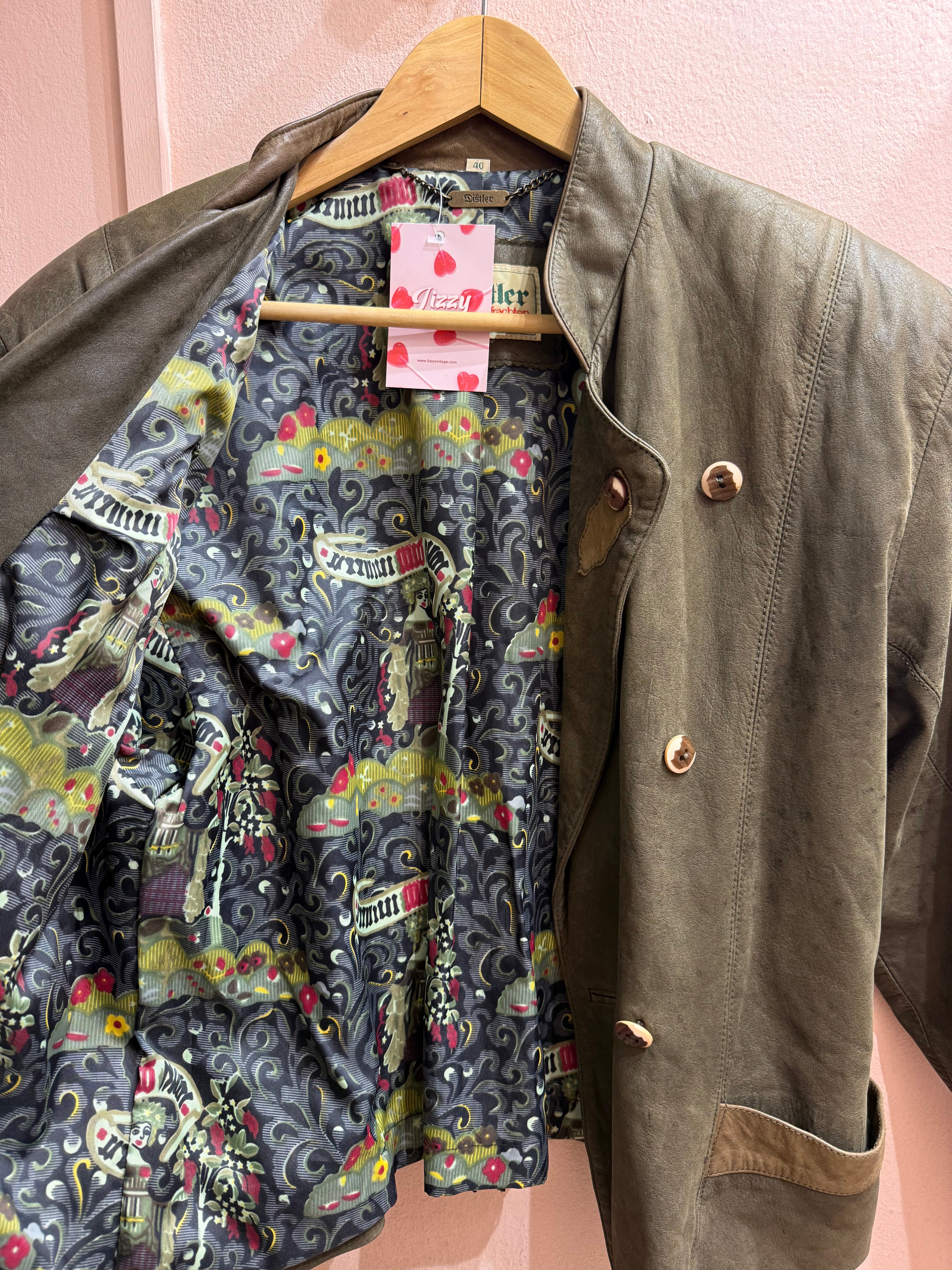 Giacca in pelle verdone