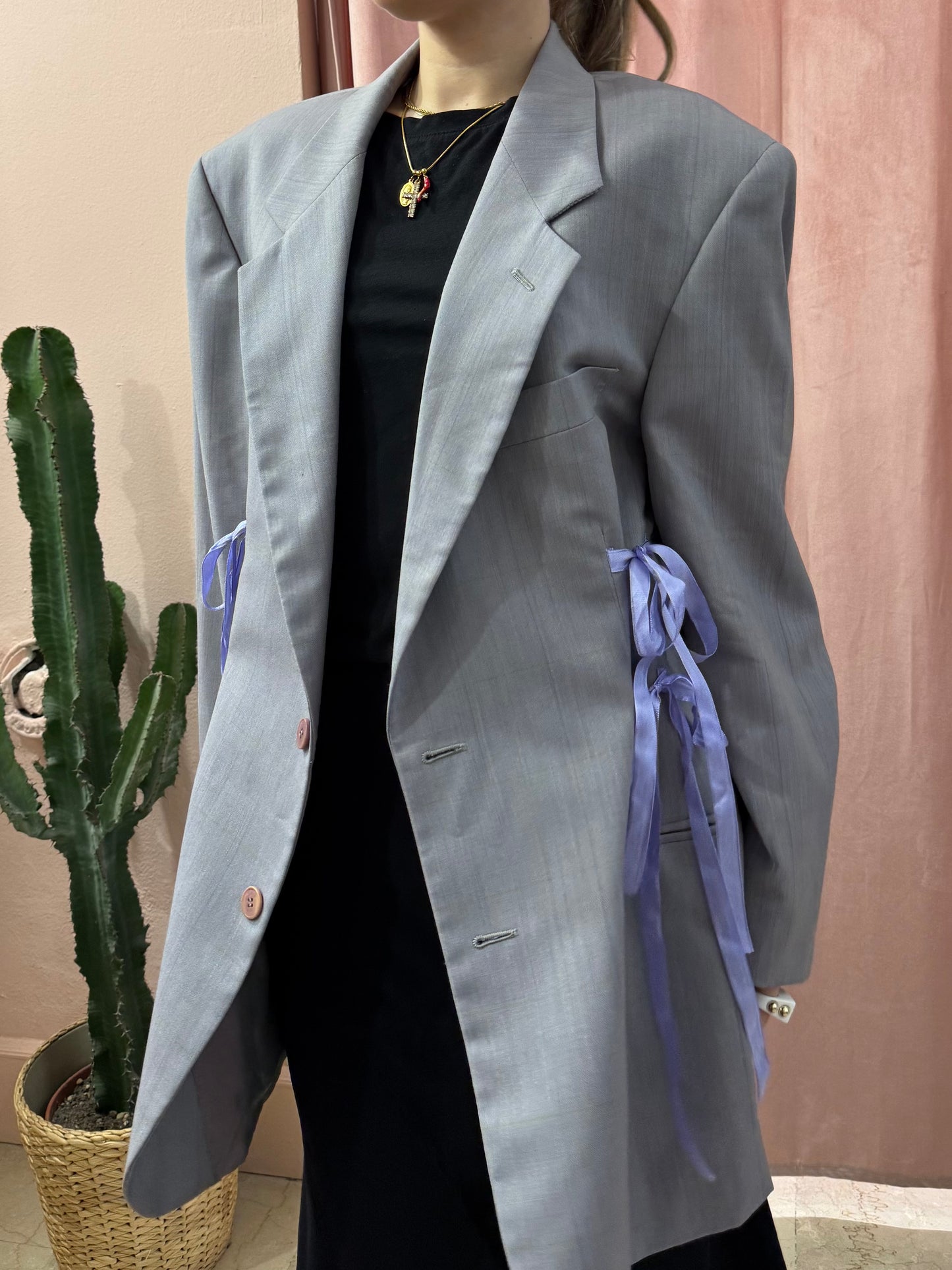 Blazer upcycling fiocchi lilla