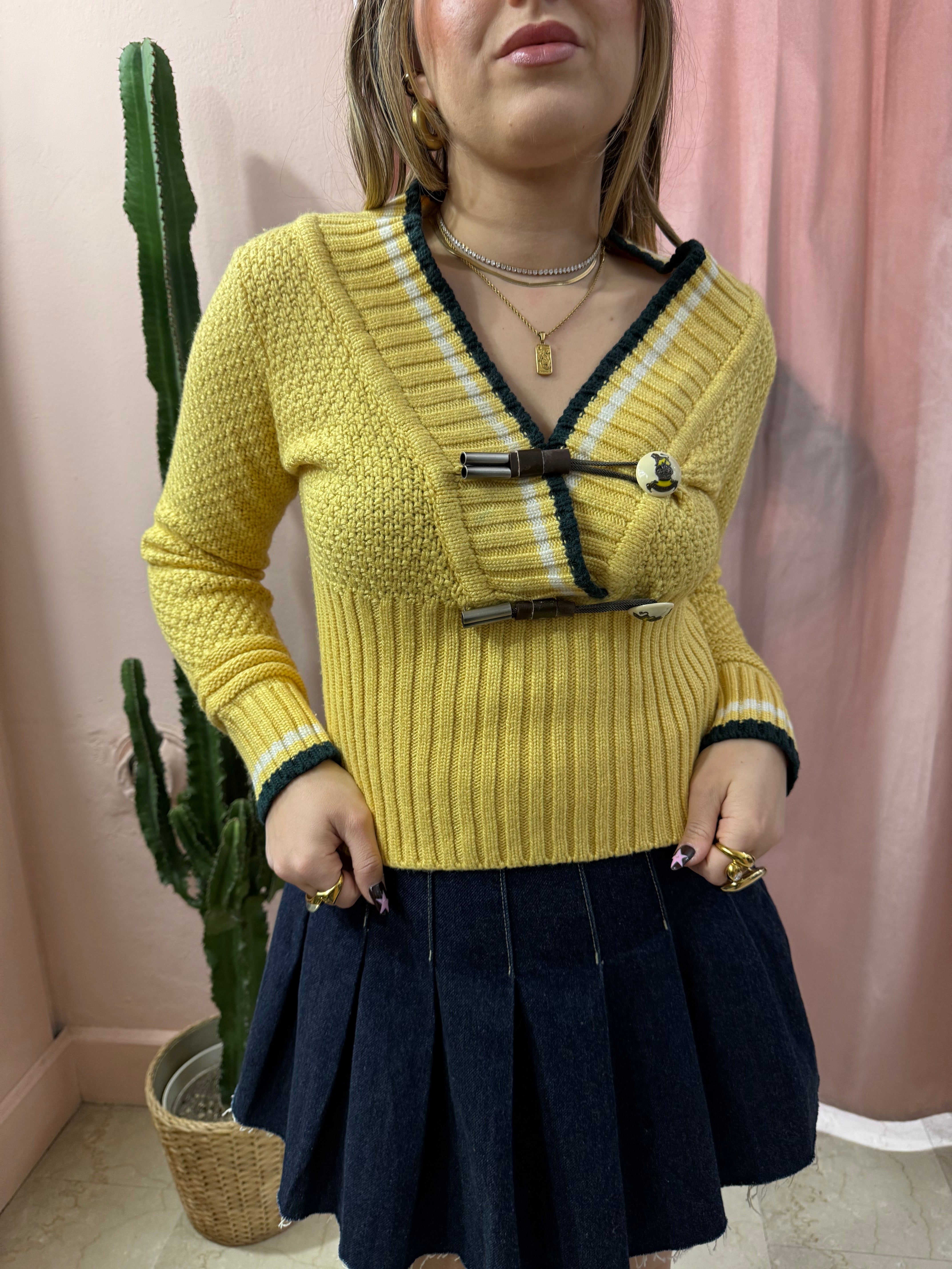Maglione crop giallo 00s