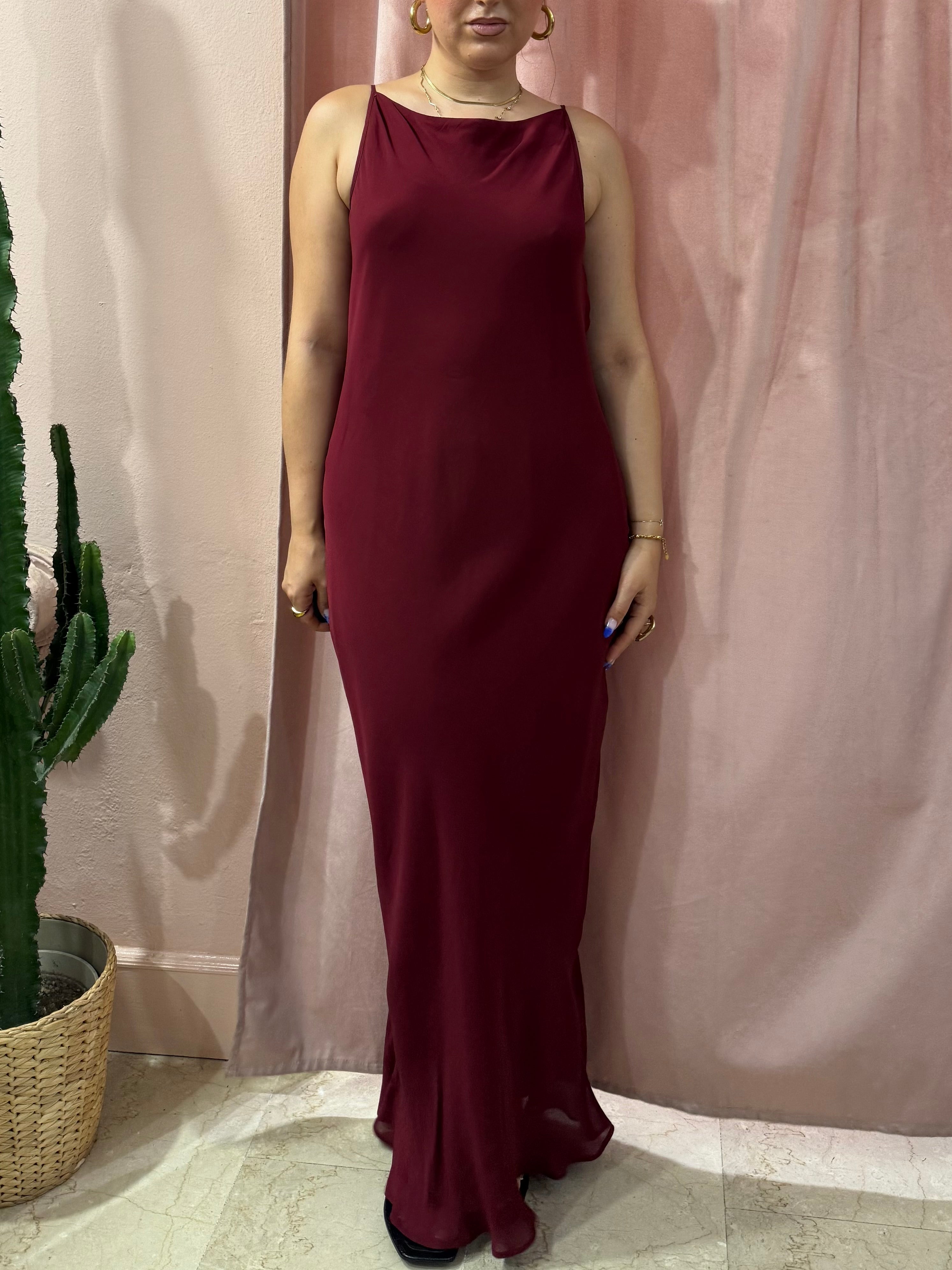 Maxi vestito bordeaux