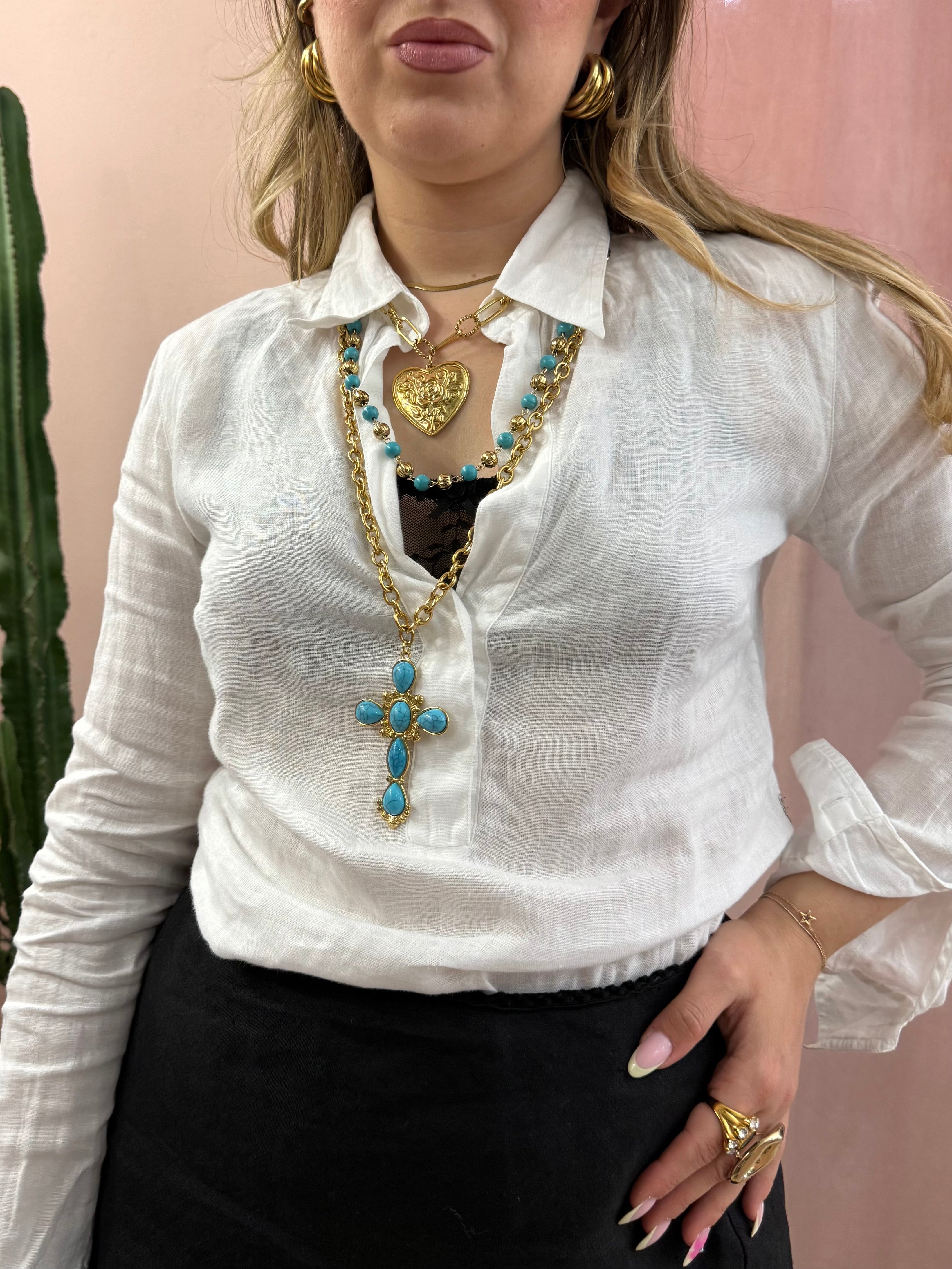 Collana multi con croce| più colori