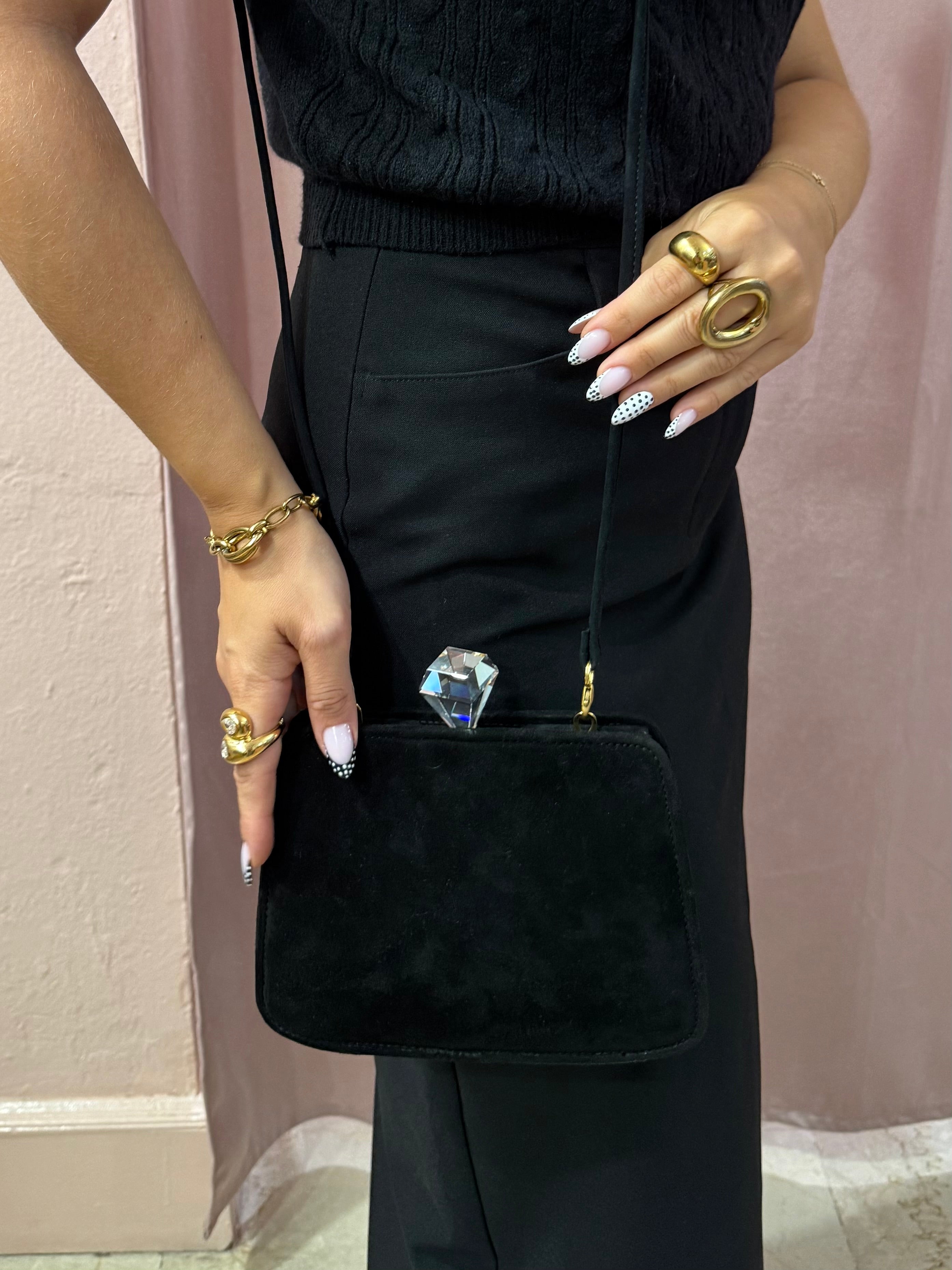 Clutch Escada nera in velluto