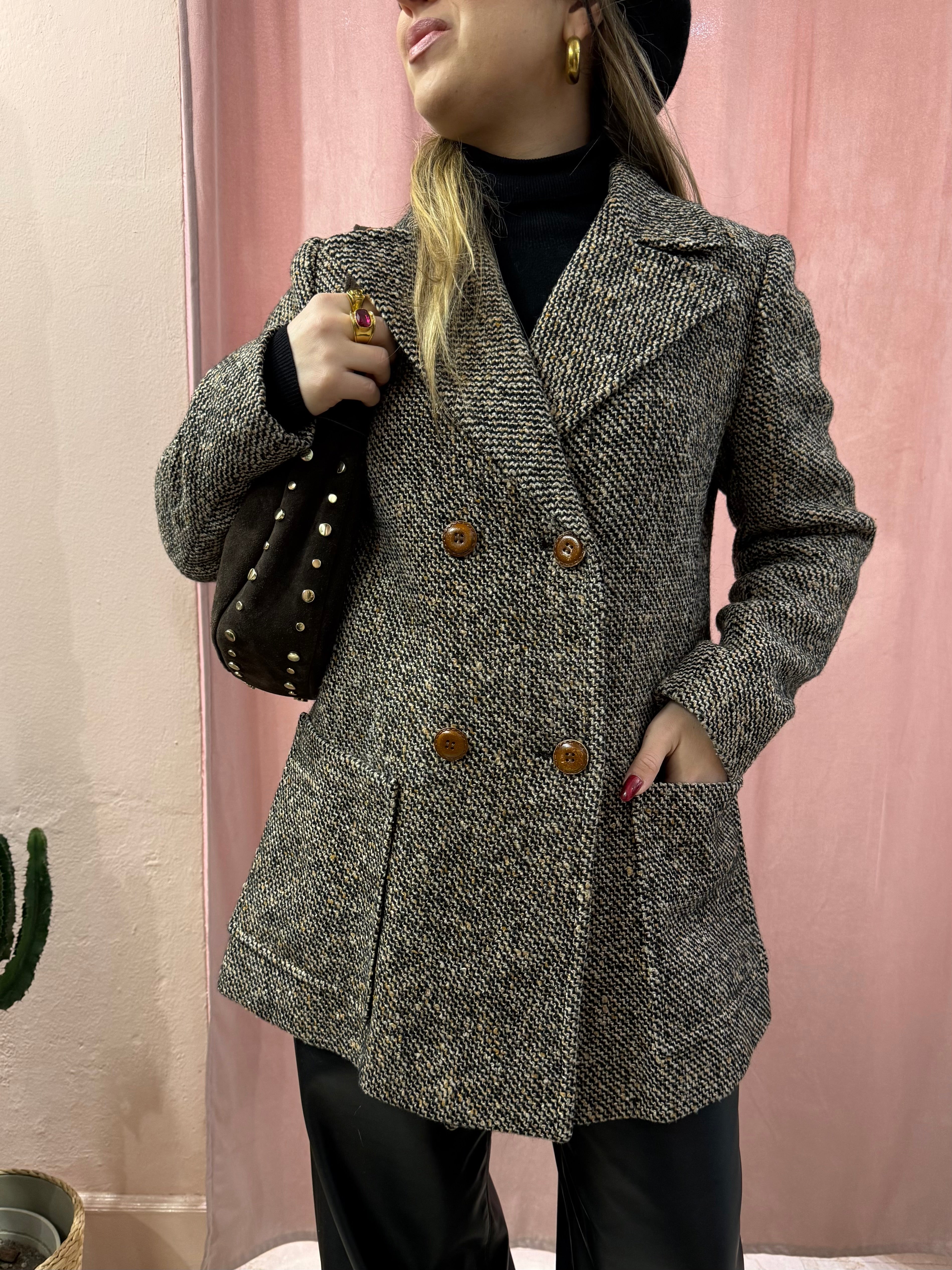 Cappotto corto in lana mélange