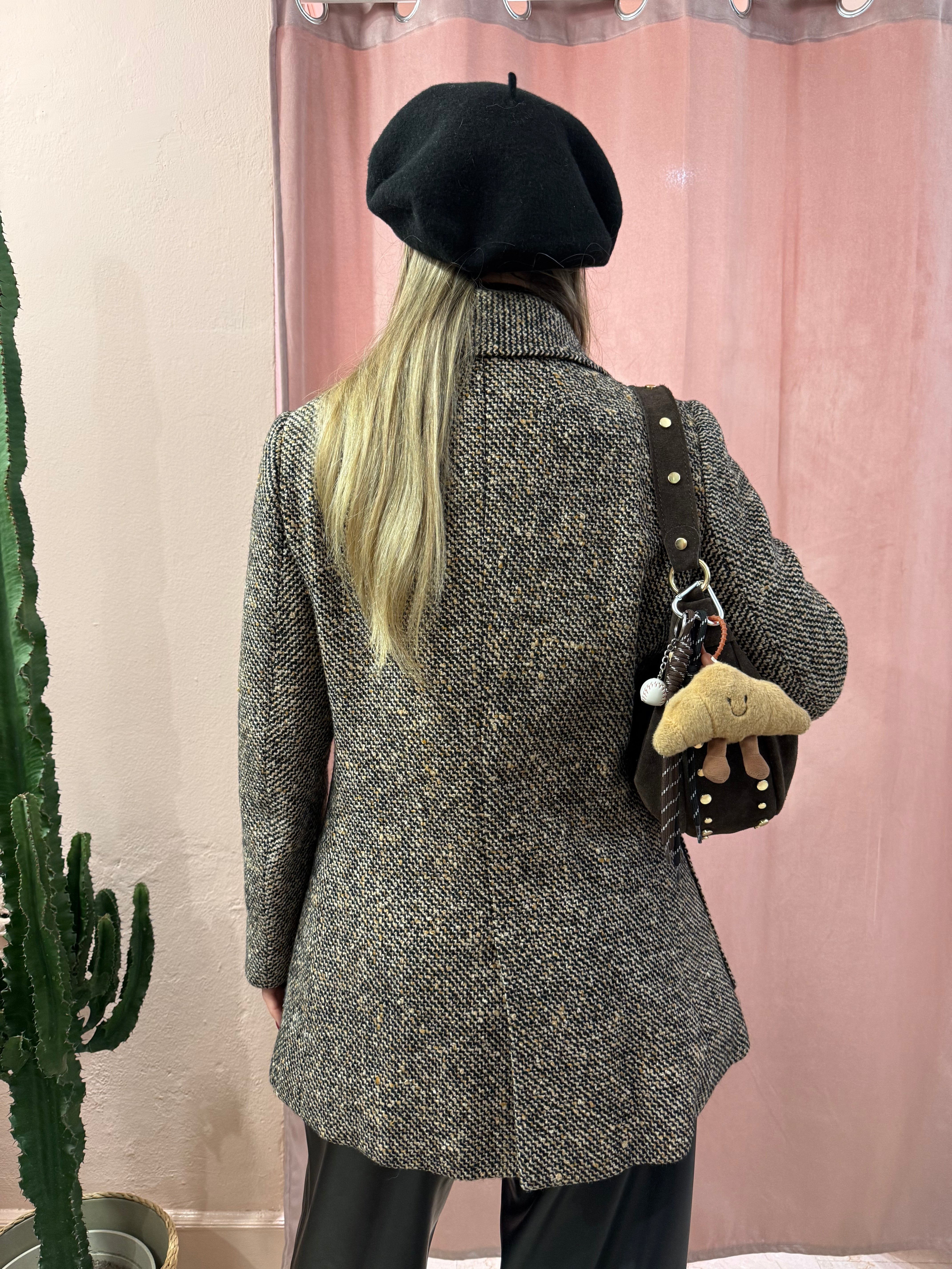 Cappotto corto in lana mélange