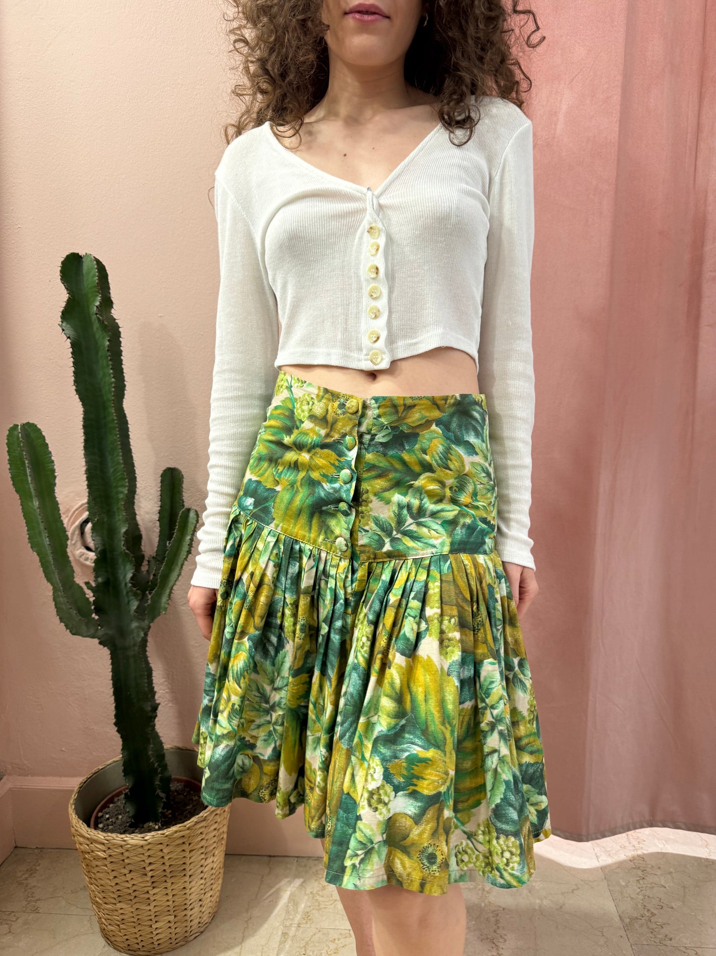Gonna vintage verde in fantasia
