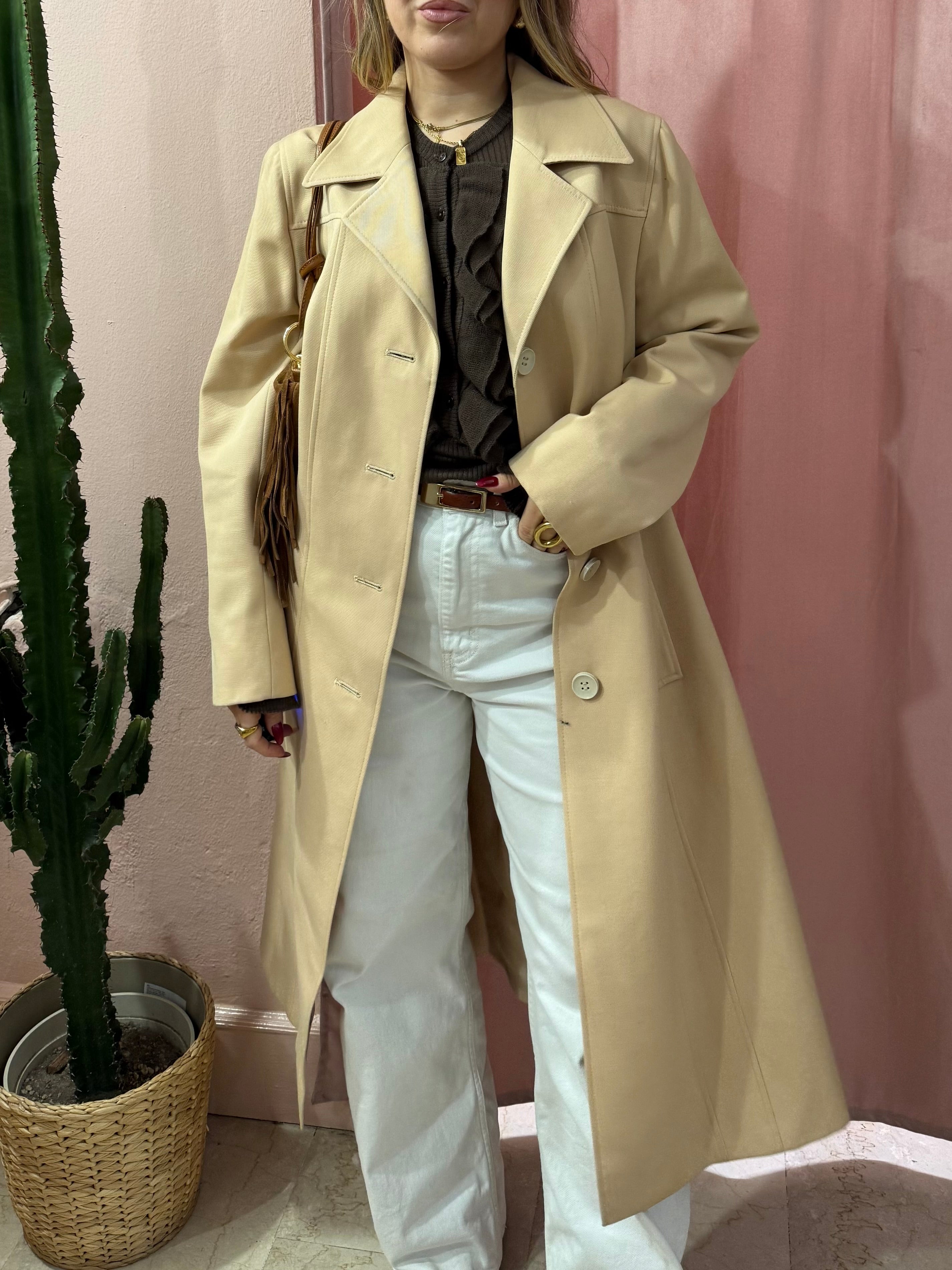 Cappotto vintage giallo burro