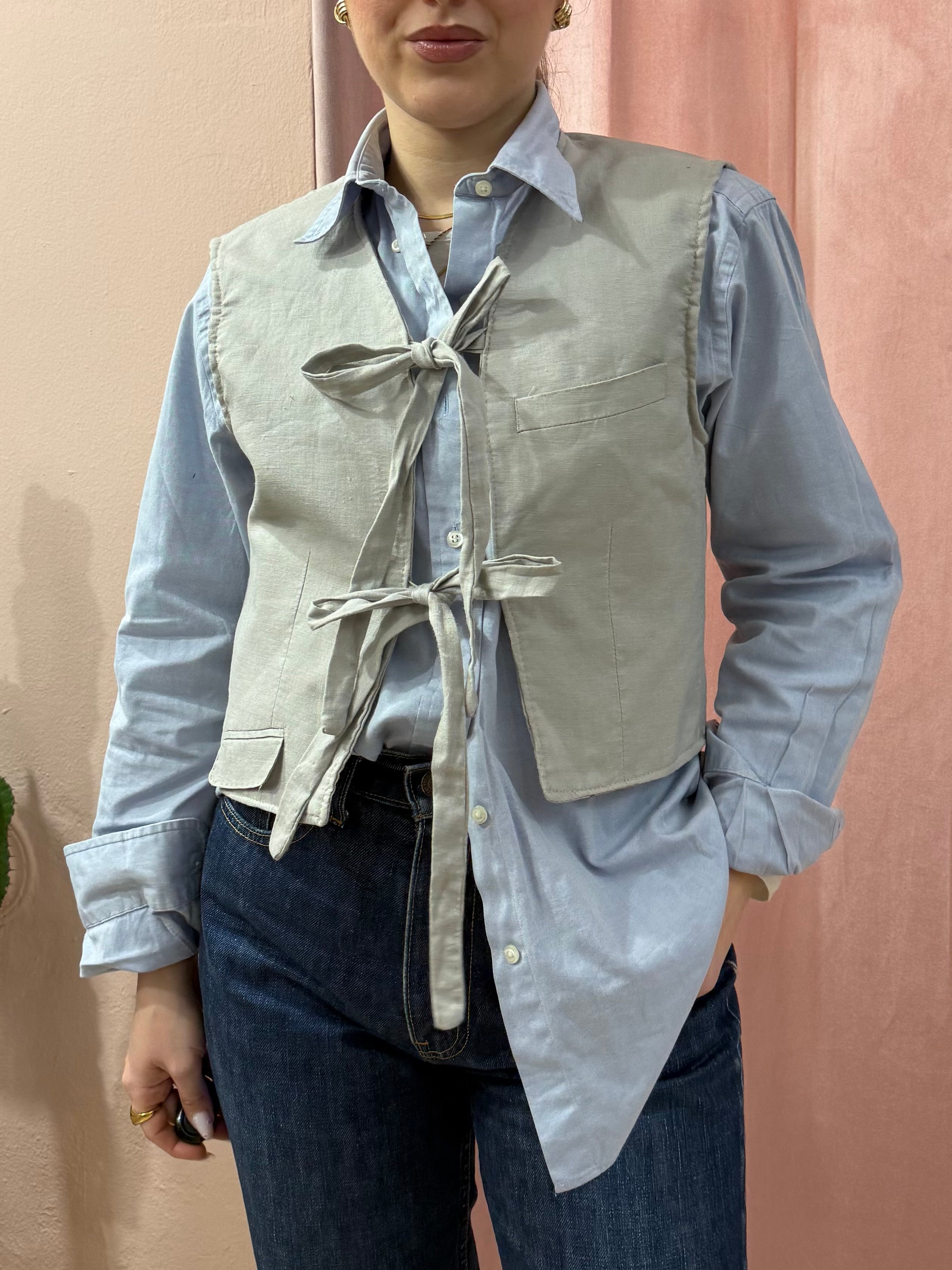 Gilet upcycling fiocchi grigio chiaro
