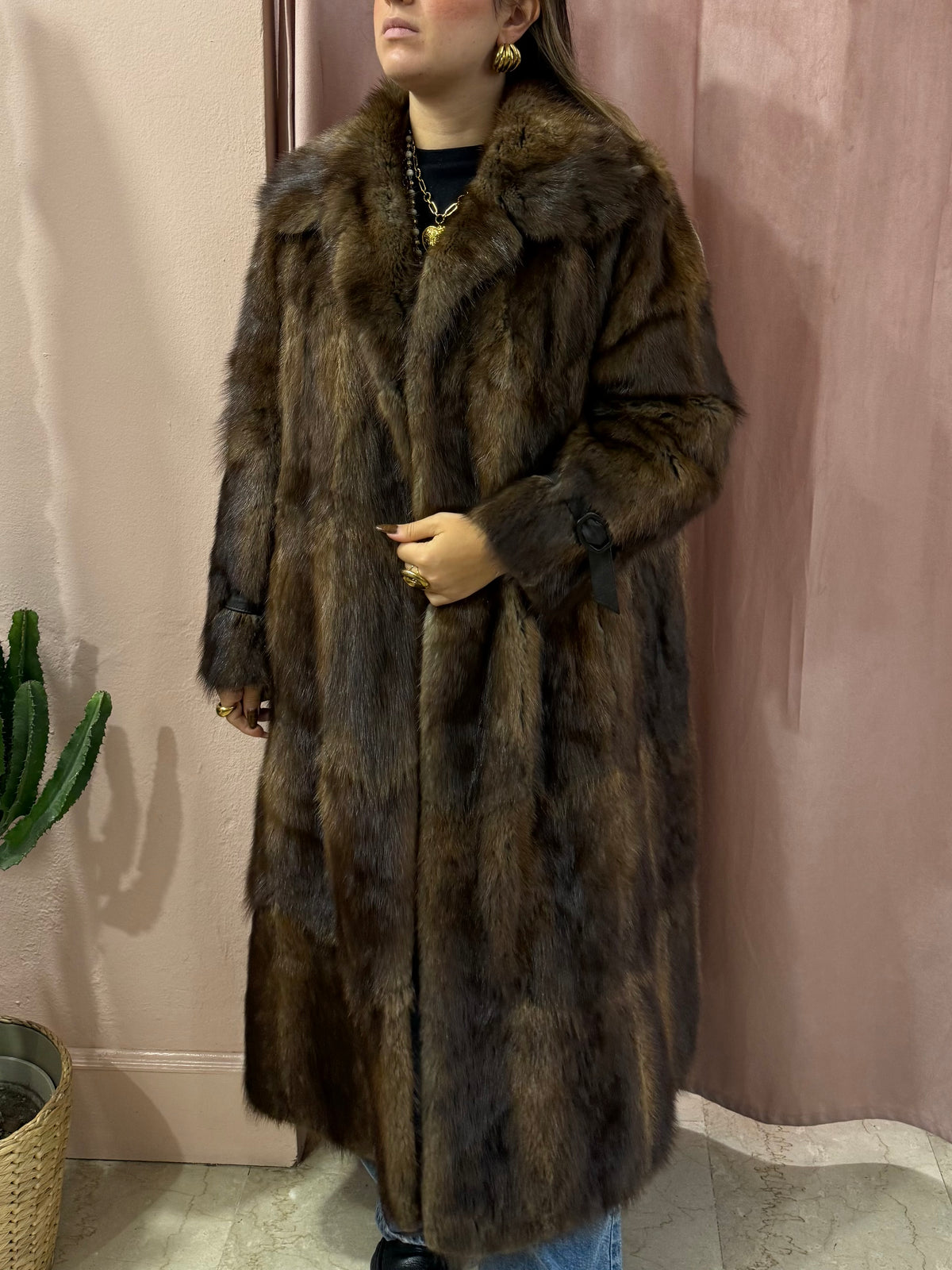 Pelliccia lunga vintage in visone