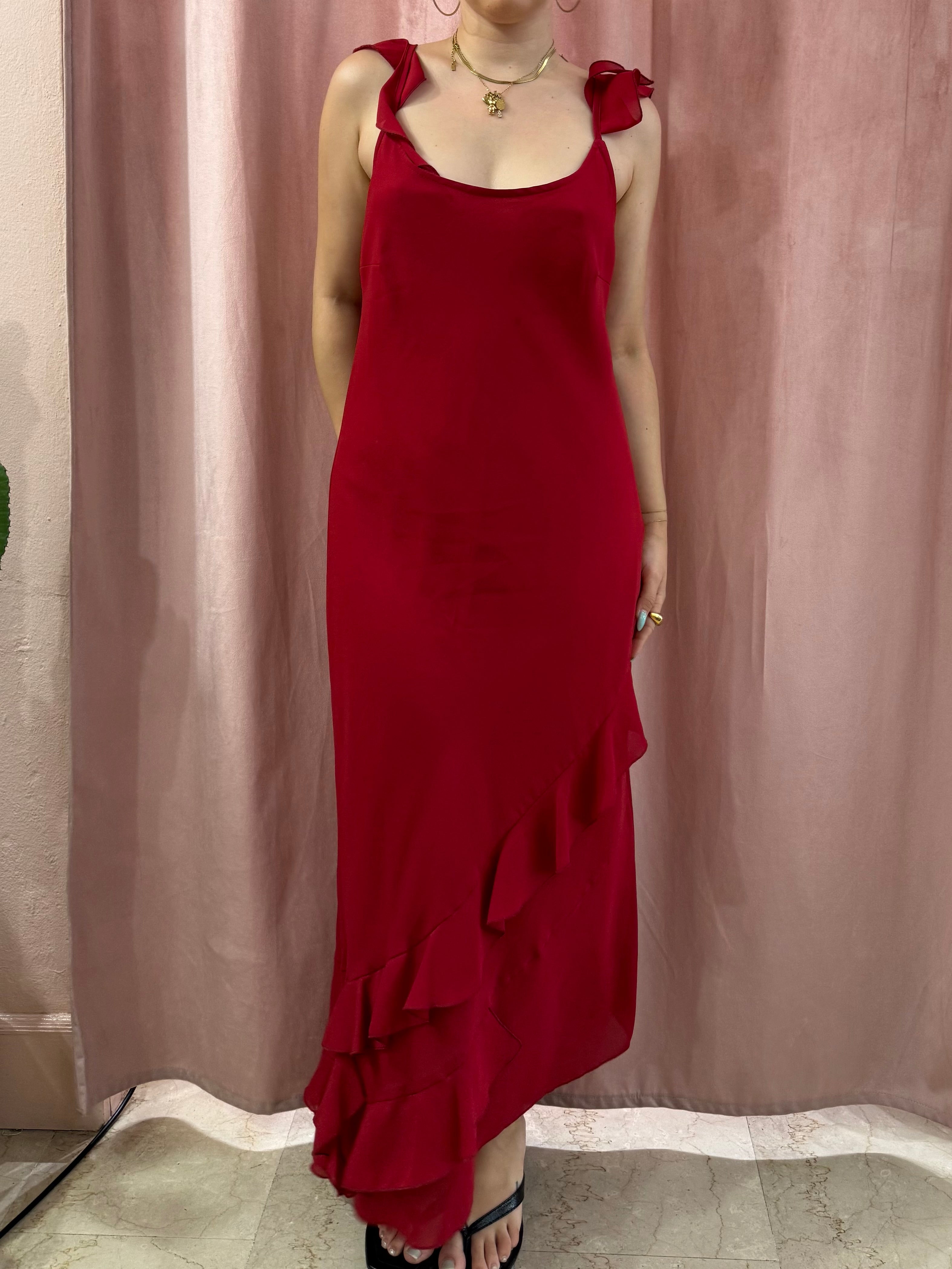 Maxi vestito rosso ciliegia