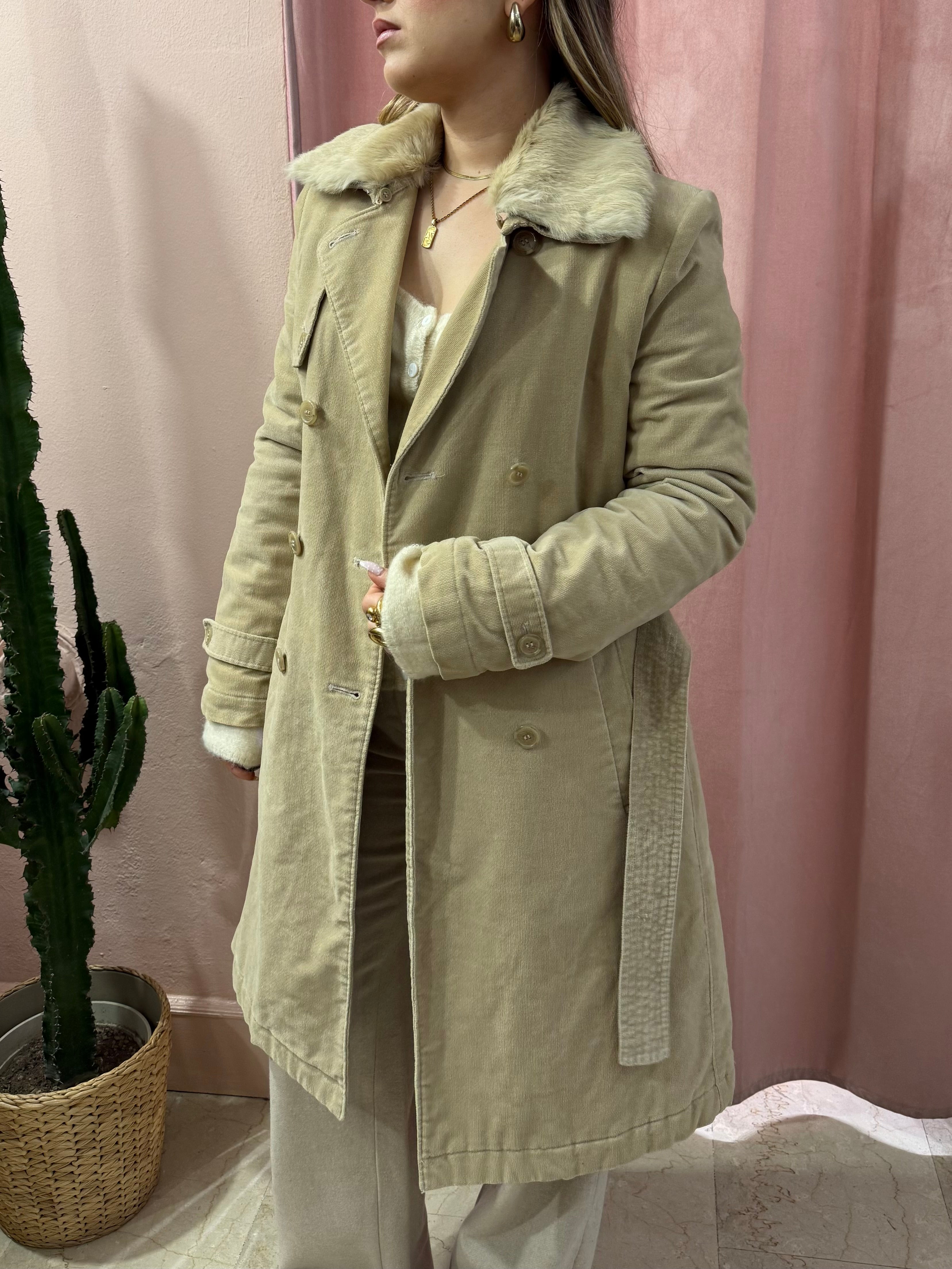 Trench IBlues collo in lapin