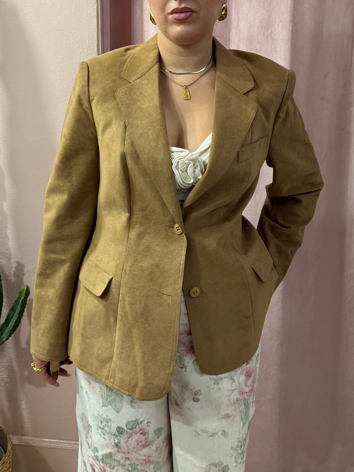 Blazer effetto scamosciato